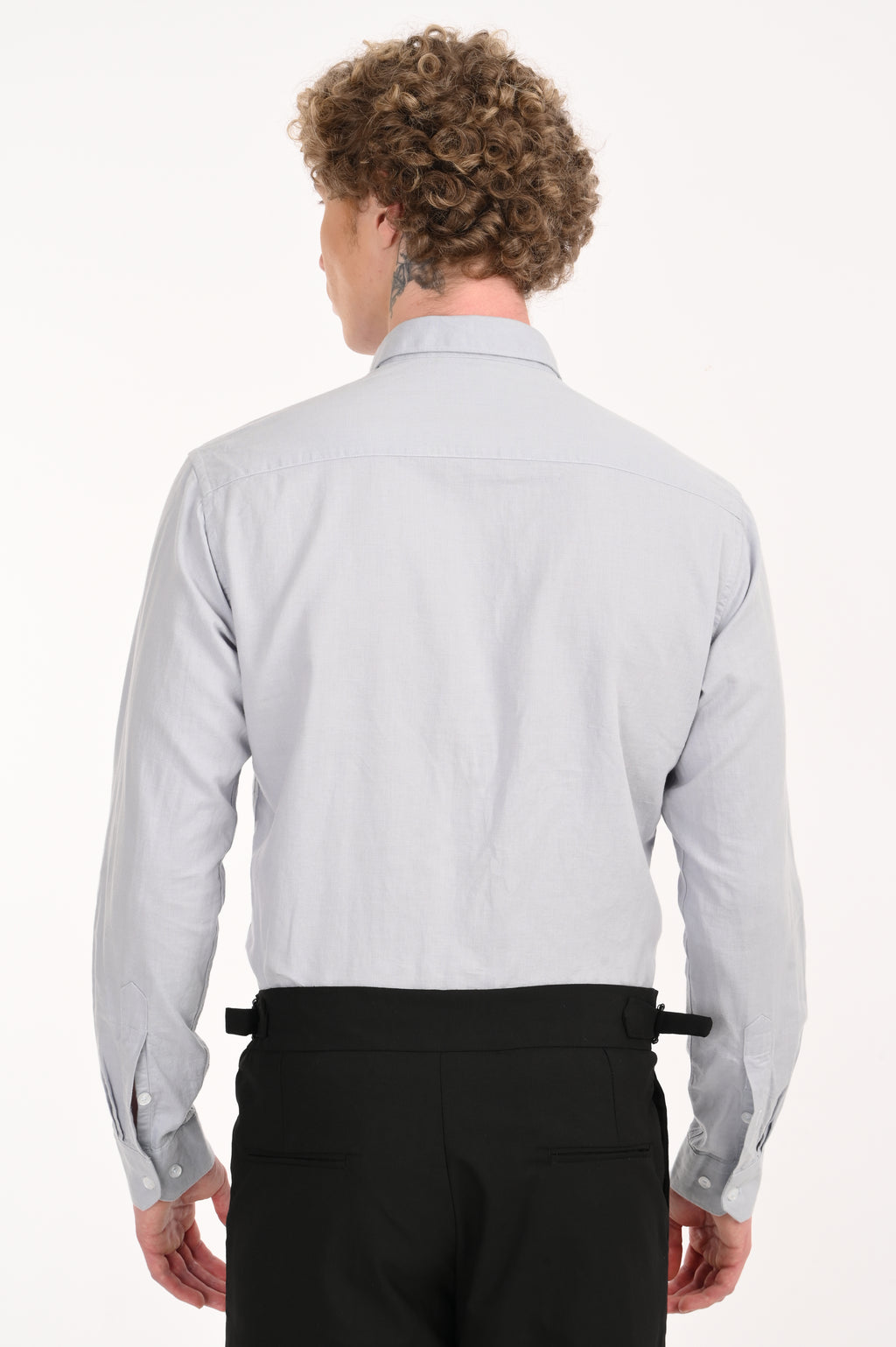 COTTON LINEN MOON GREY SOLID SHIRT