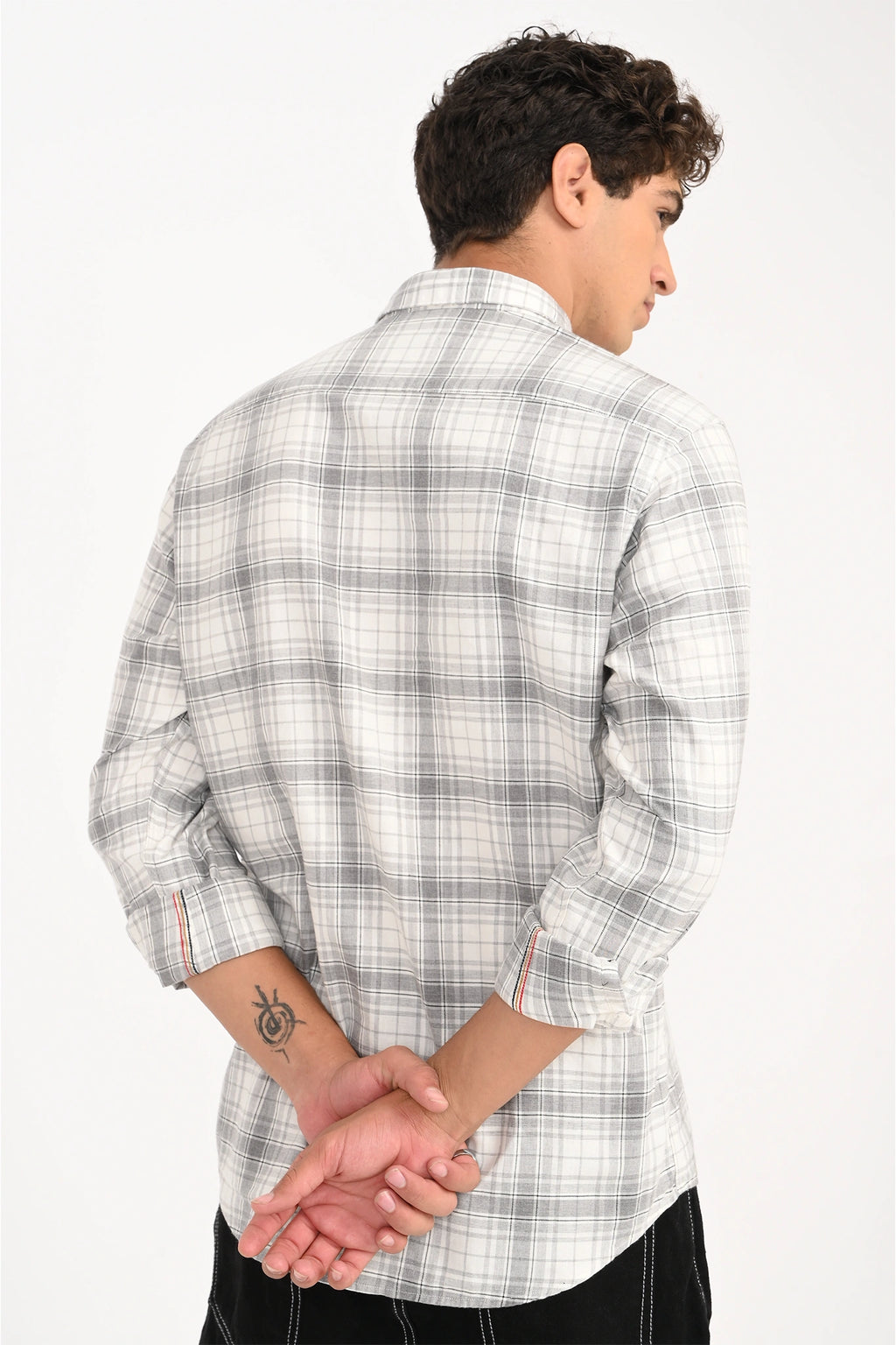 HALF WHITE CHECKED SHIRT