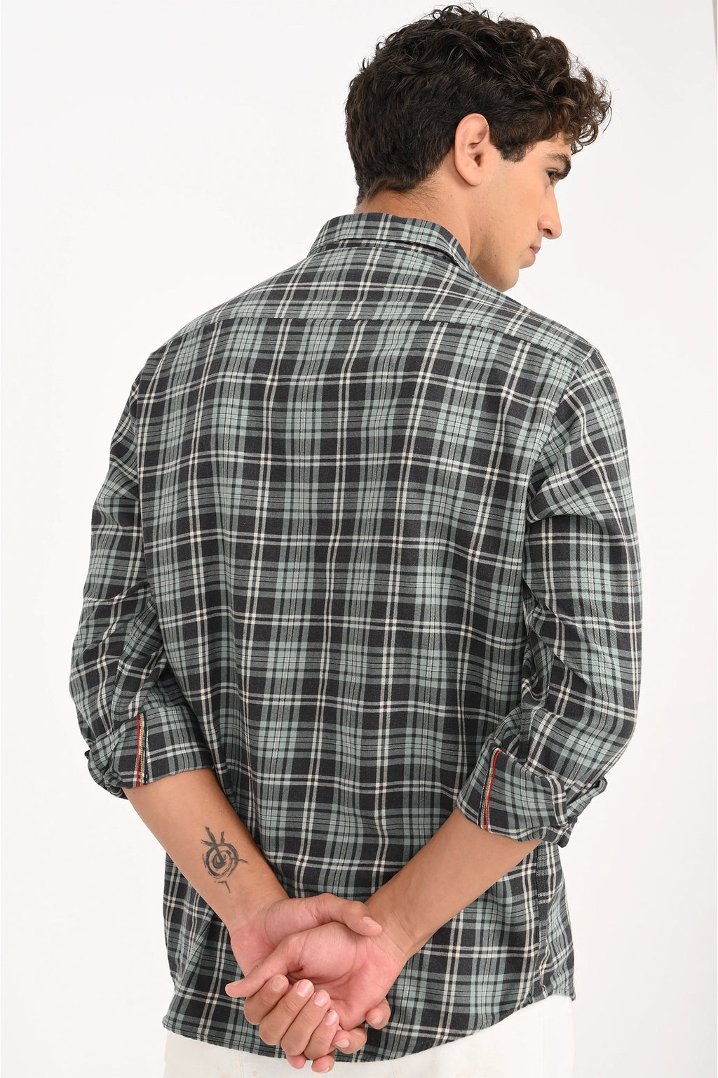 TEAL BLUE CHECKED SHIRT