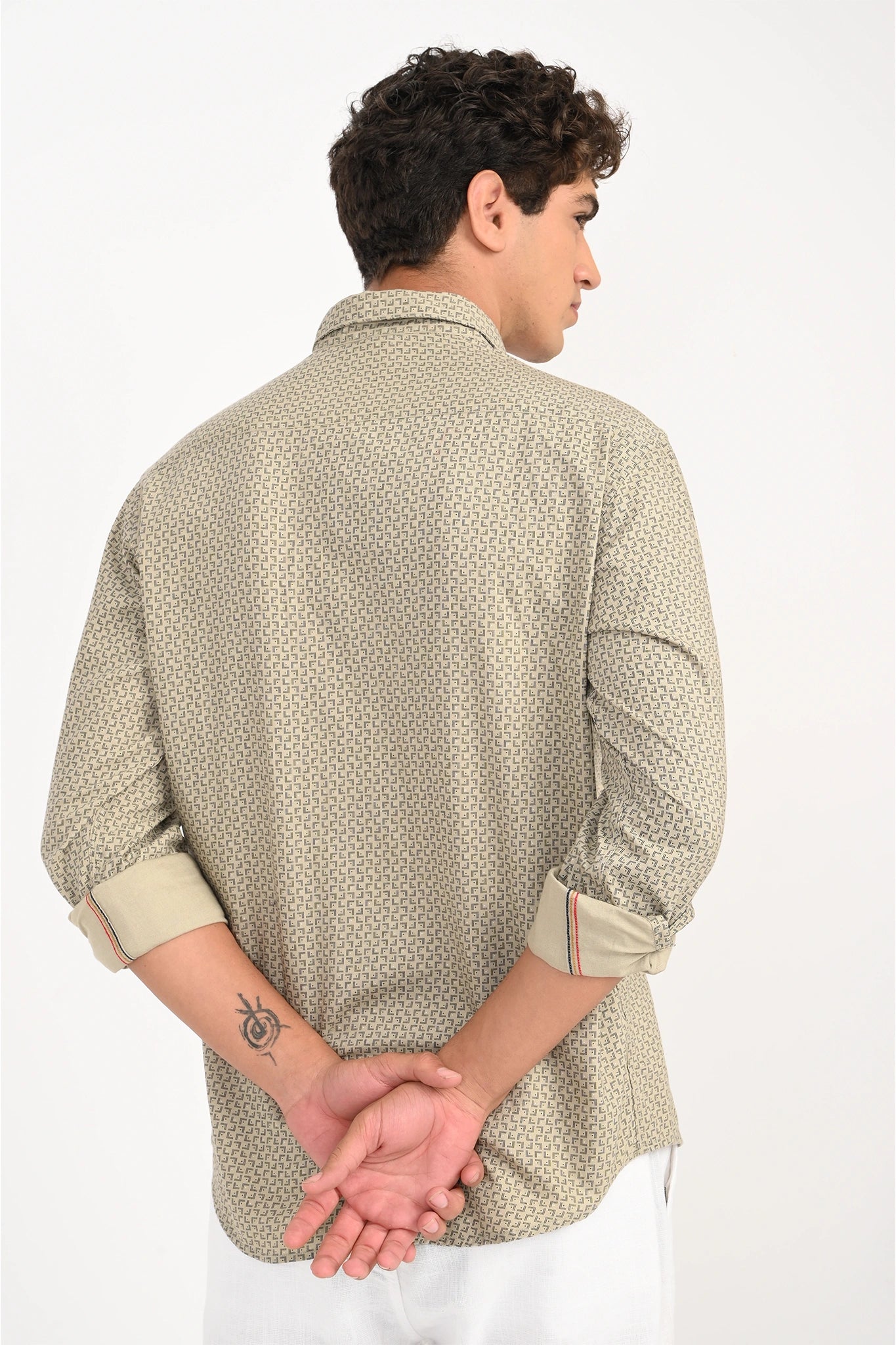 OXFORD COTTON ABSTRACT PRINTED SHIRT