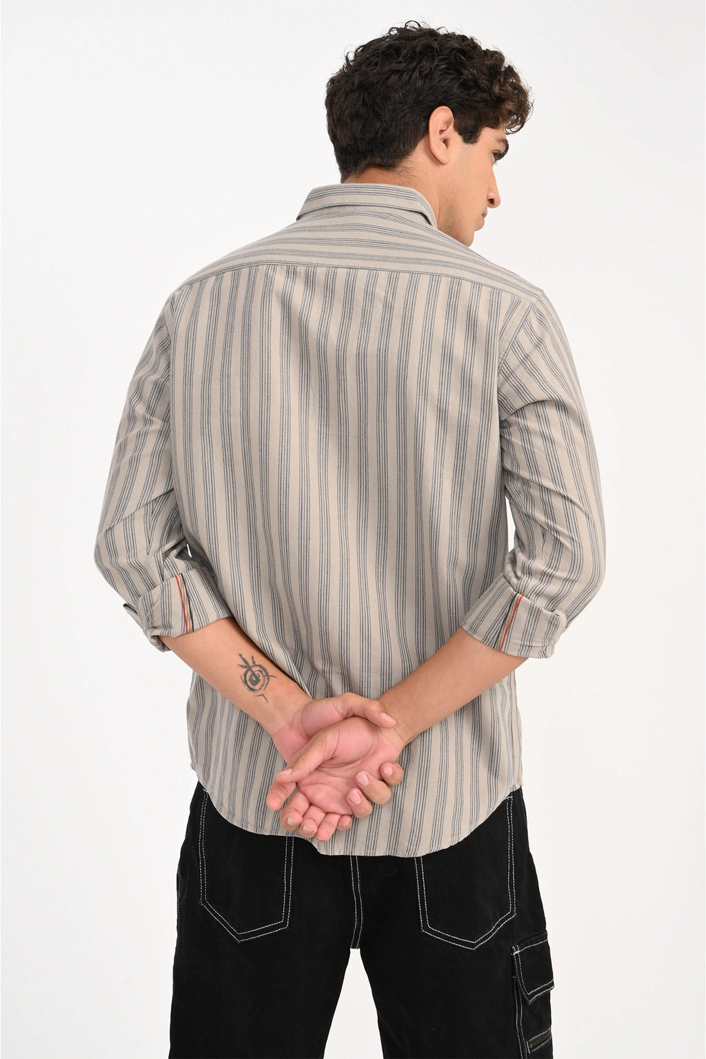 OXFORD GREY COLOR STRIPE SHIRT