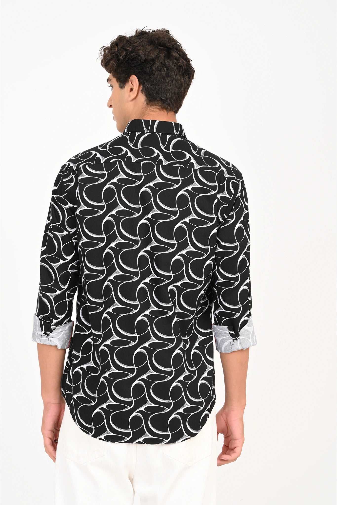 OXFORD COTTON BLACK COLOR PRINTED SHIRT