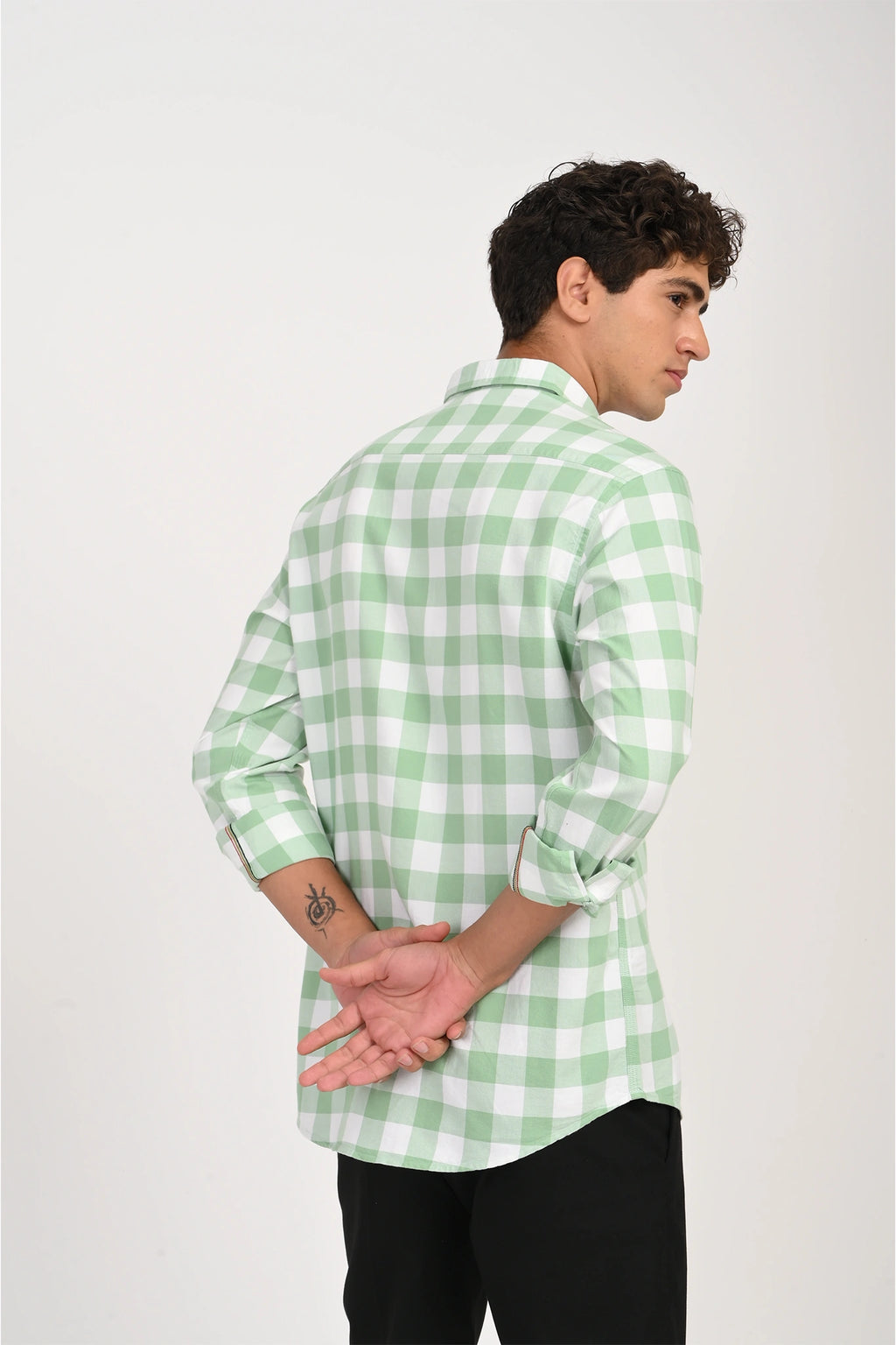 OXFORD GREEN COLOR CHECKED SHIRT