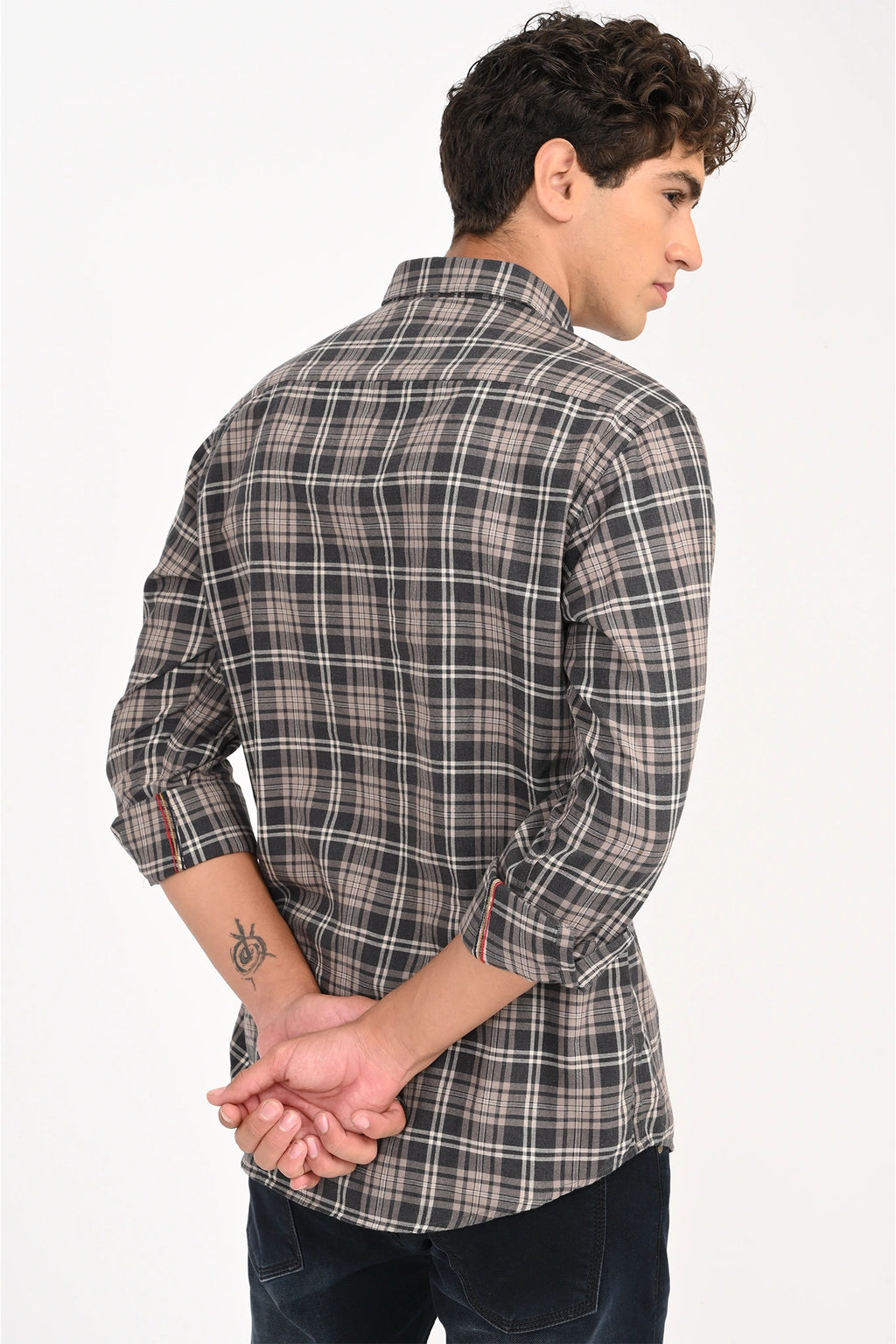 BROWN COLOR CHECKED SHIRT