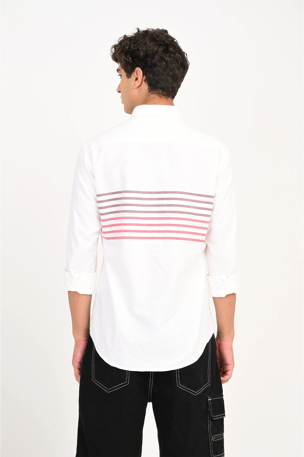 OXFORD COTTON WHITE COLOR CHEST PANEL SHIRT