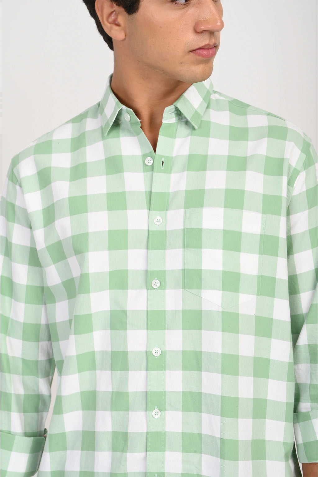 OXFORD GREEN COLOR CHECKED SHIRT