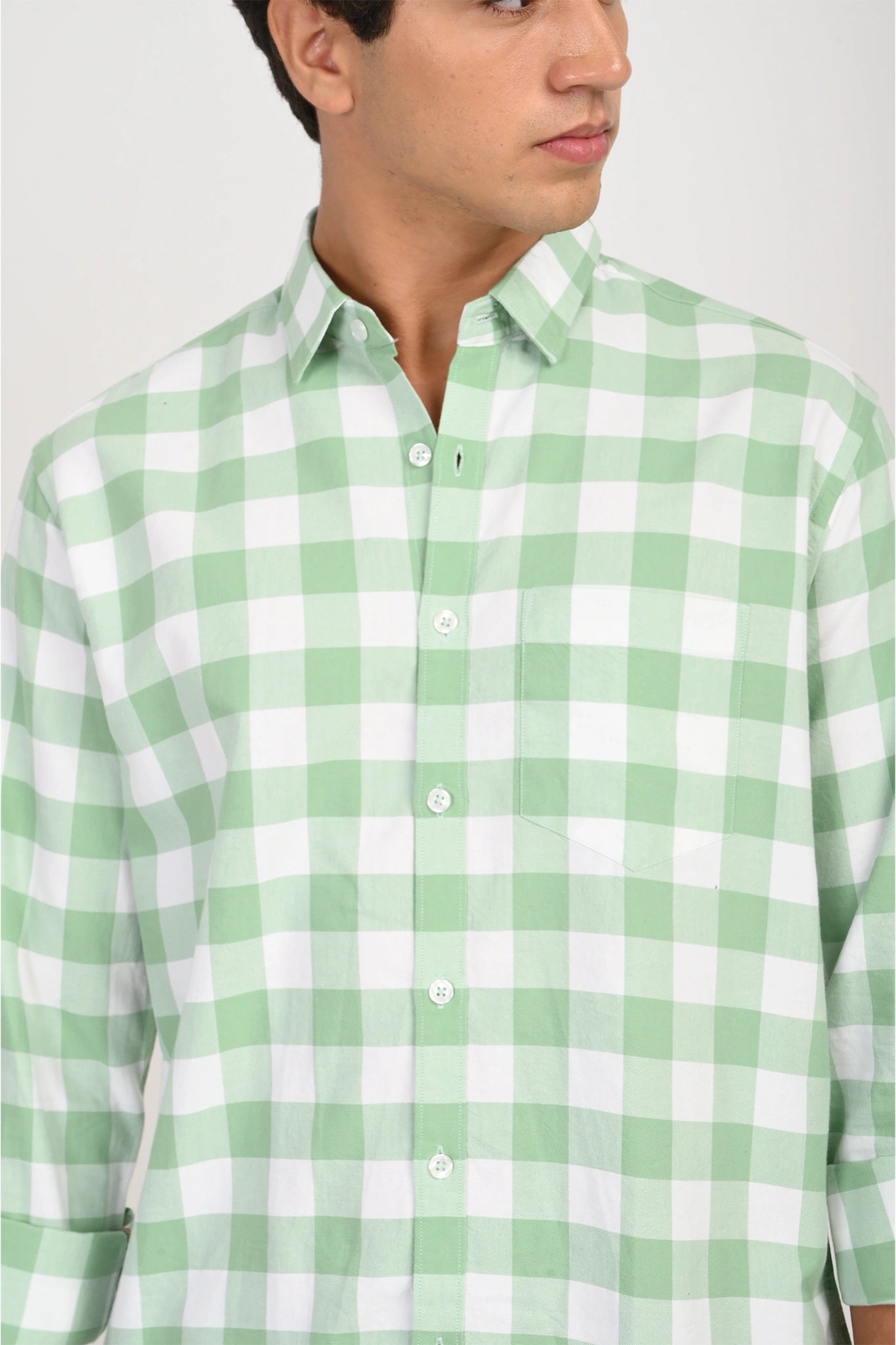OXFORD GREEN COLOR CHECKED SHIRT