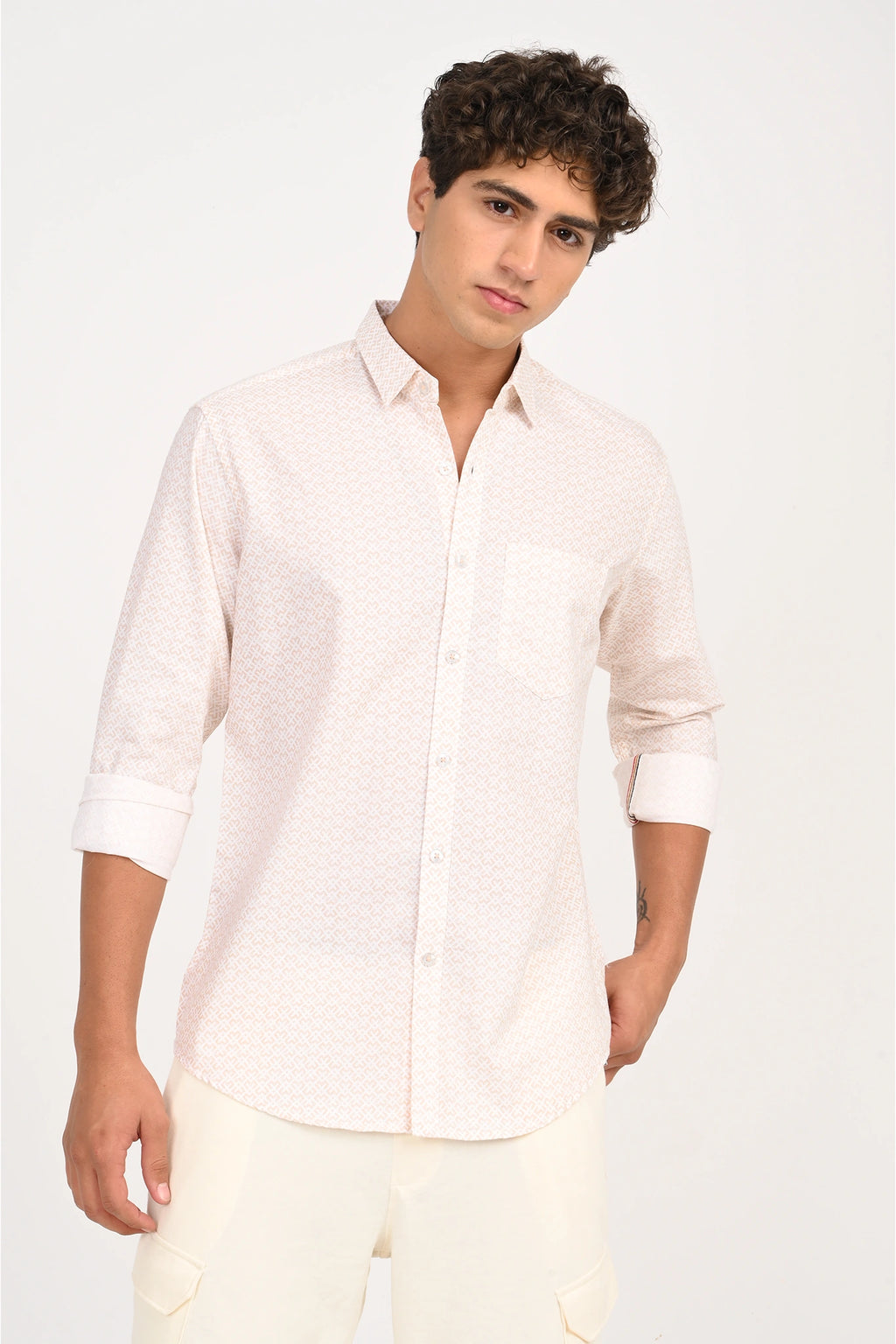 OXFORD WILD ROSE COLOR PRINTED SHIRT