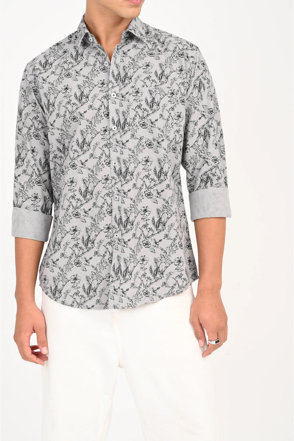 COTLIN FLORAL PRINTED SHIRT