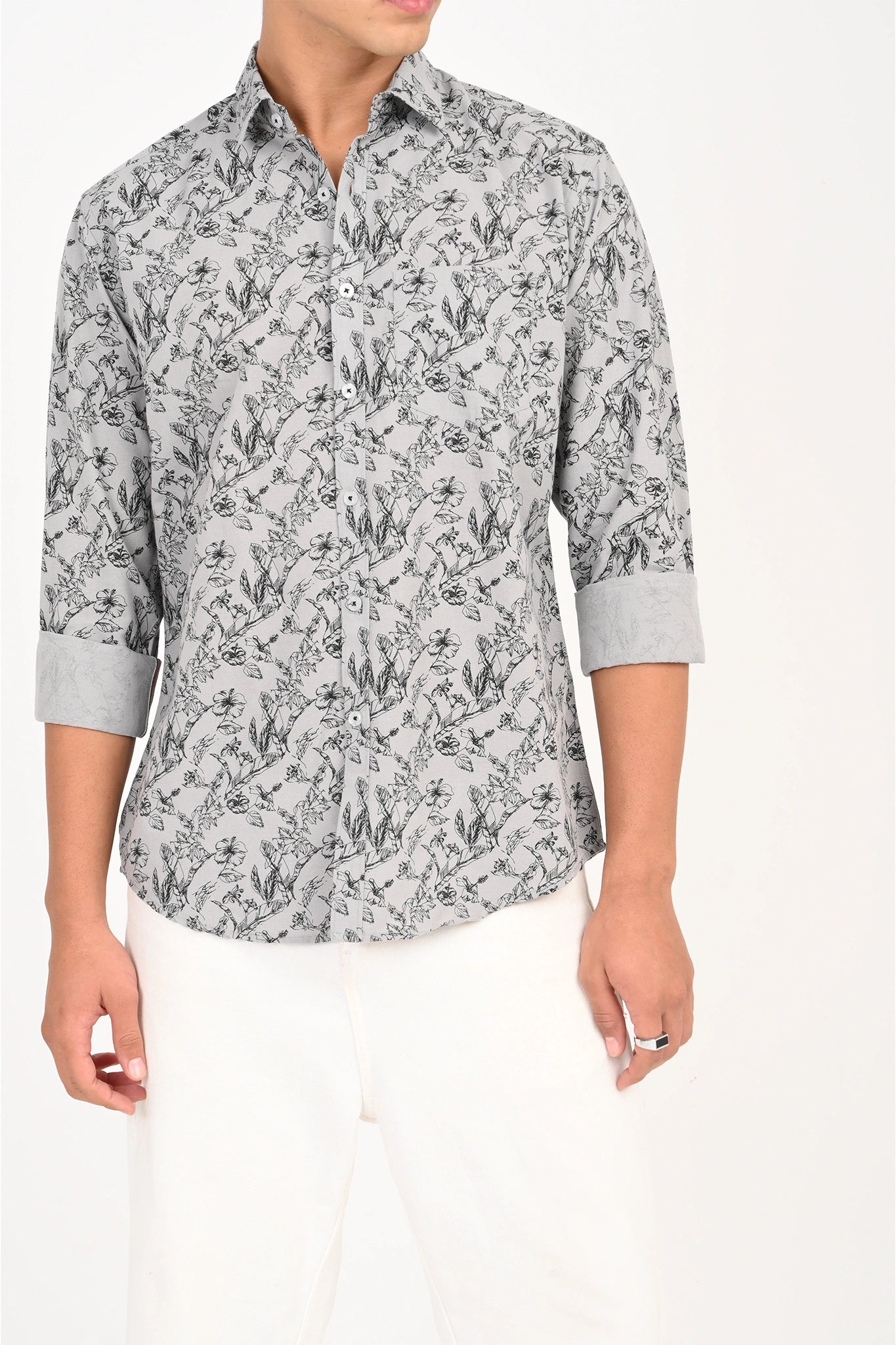COTLIN FLORAL PRINTED SHIRT