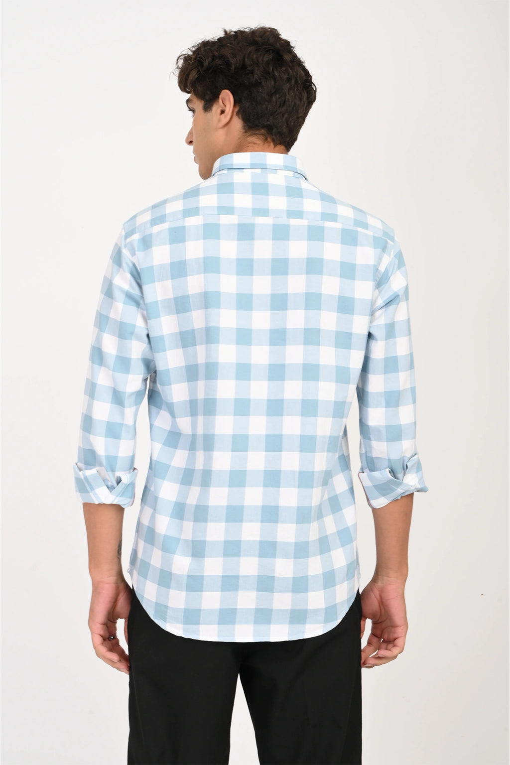 OXFORD SKY BLUE COLOR CHECKED SHIRT