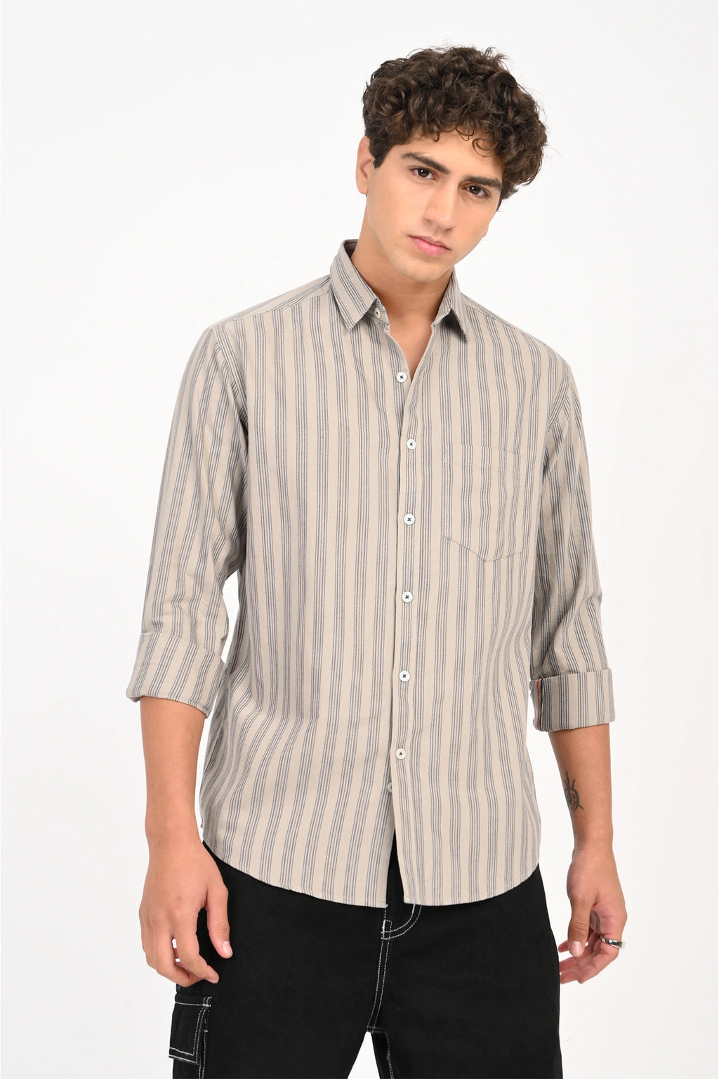 OXFORD GREY COLOR STRIPE SHIRT