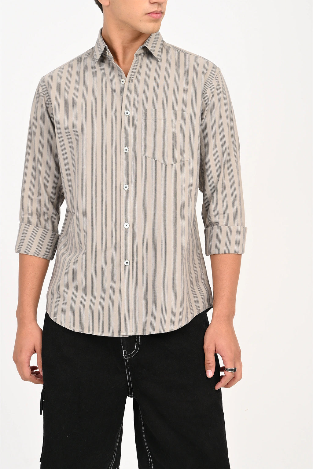 OXFORD GREY COLOR STRIPE SHIRT
