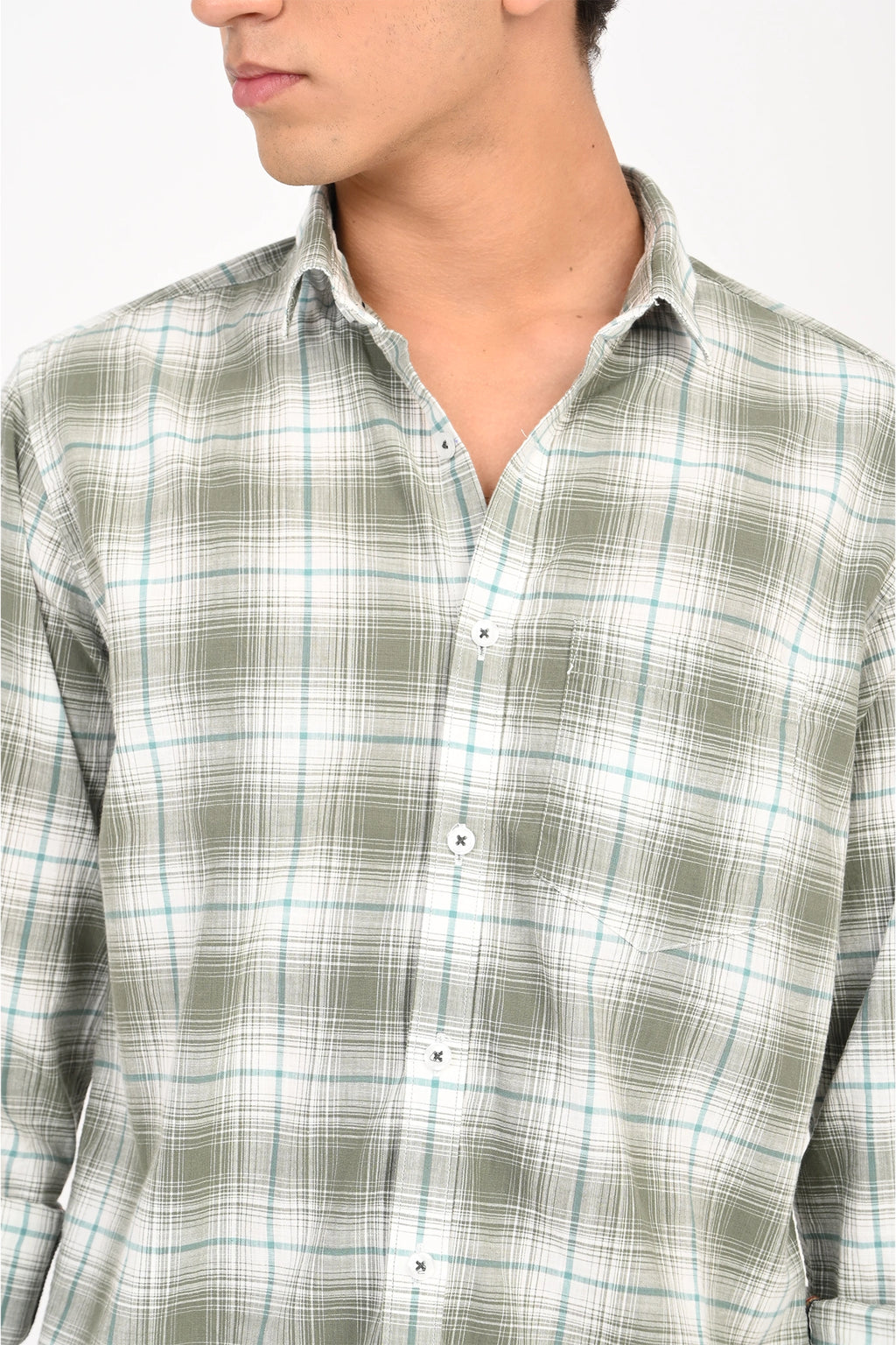GREEN COLOR CHECKED SHIRT