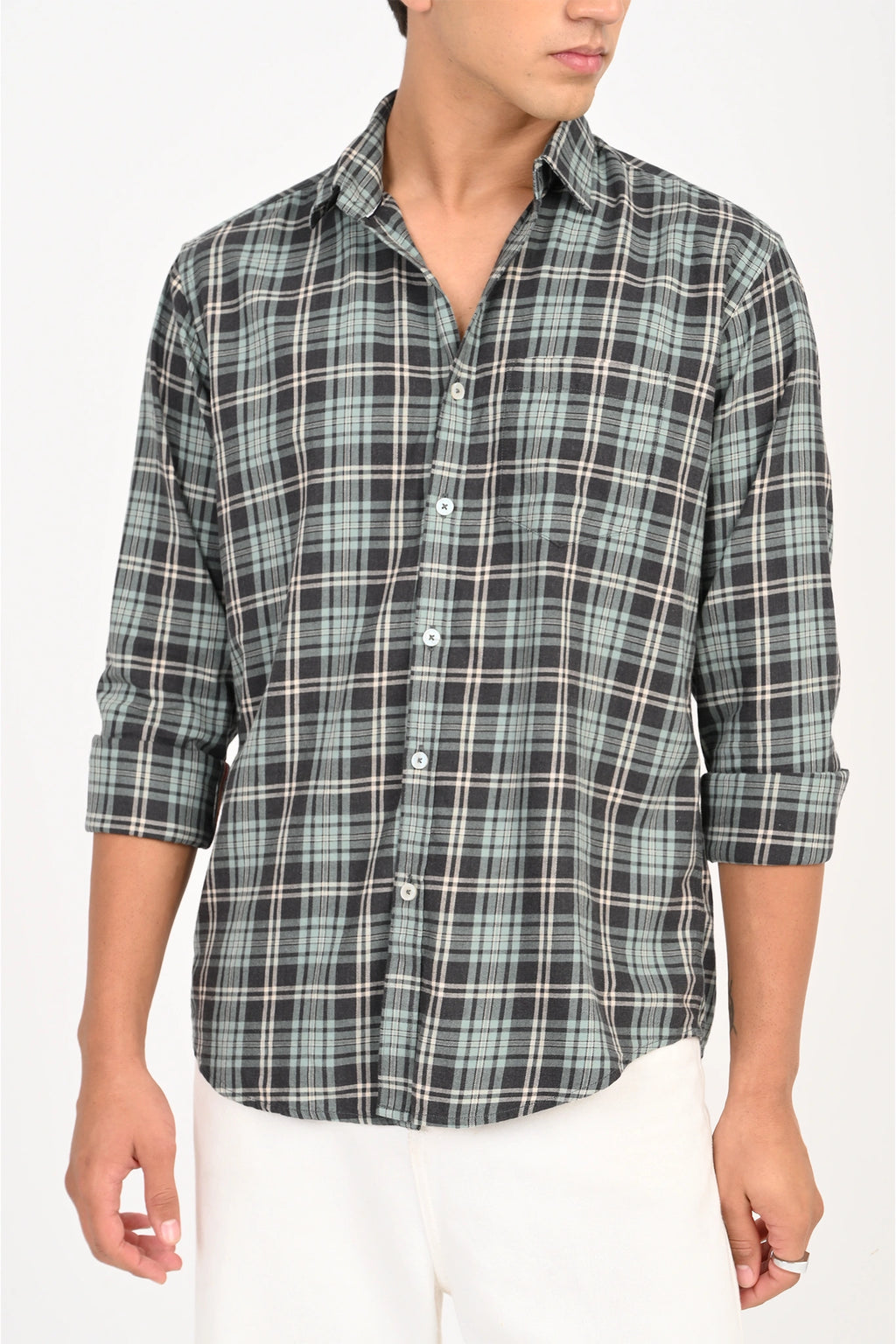 TEAL BLUE CHECKED SHIRT