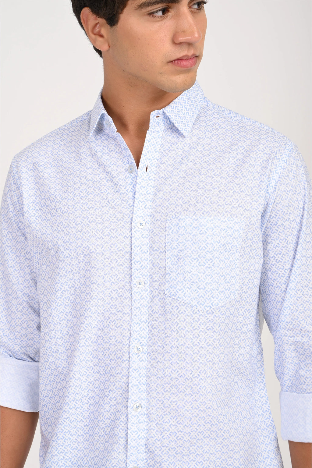 OXFORD BLUE PRINTED SHIRT