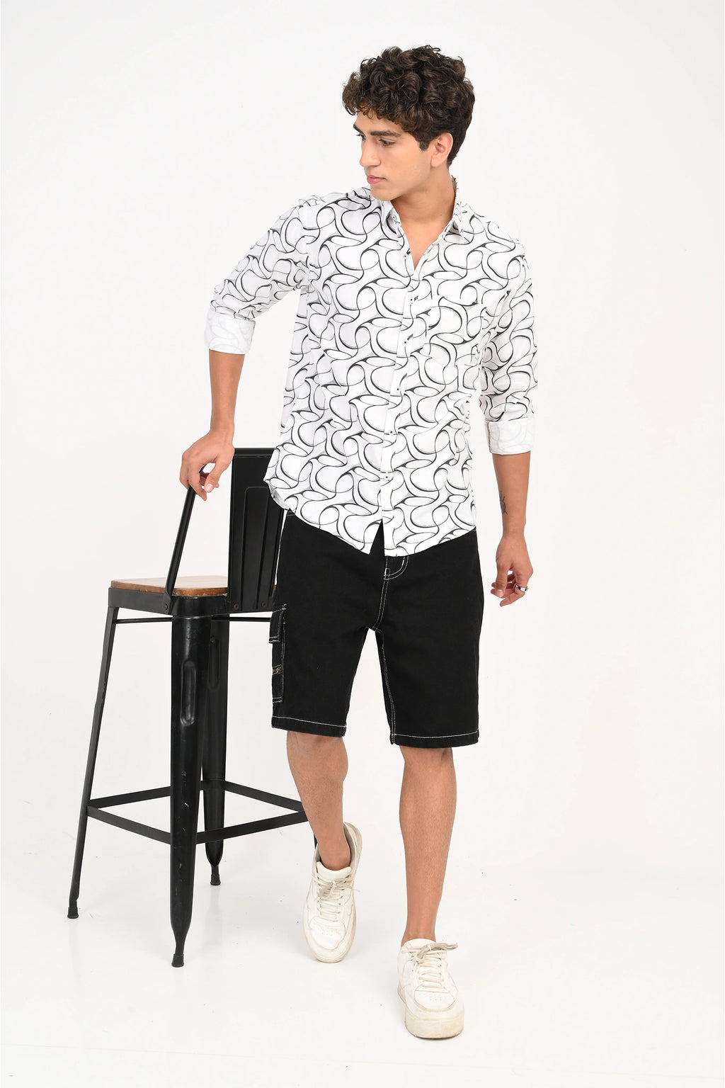 OXFORD COTTON WHITE COLOR PRINTED SHIRT