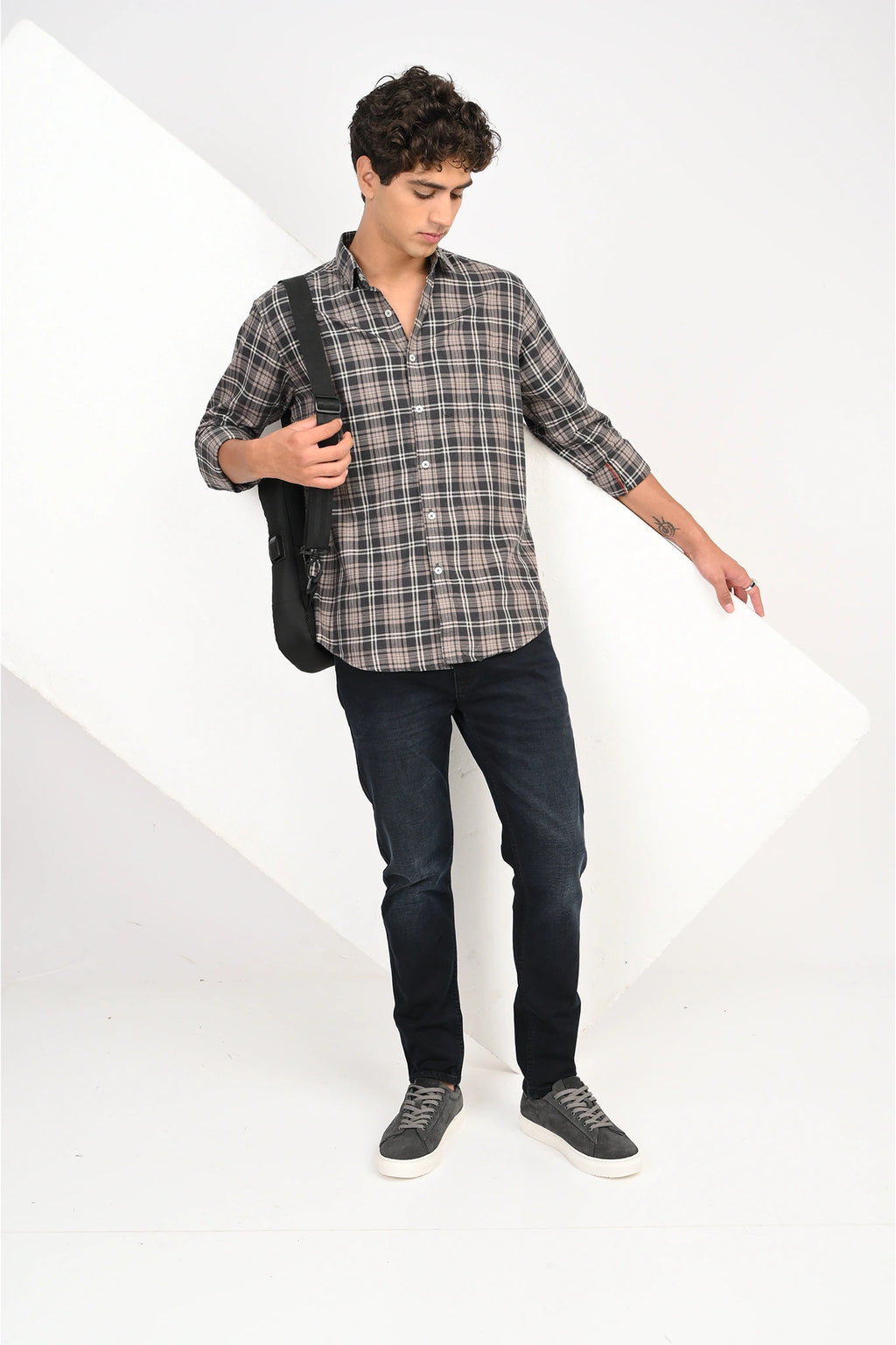 BROWN COLOR CHECKED SHIRT