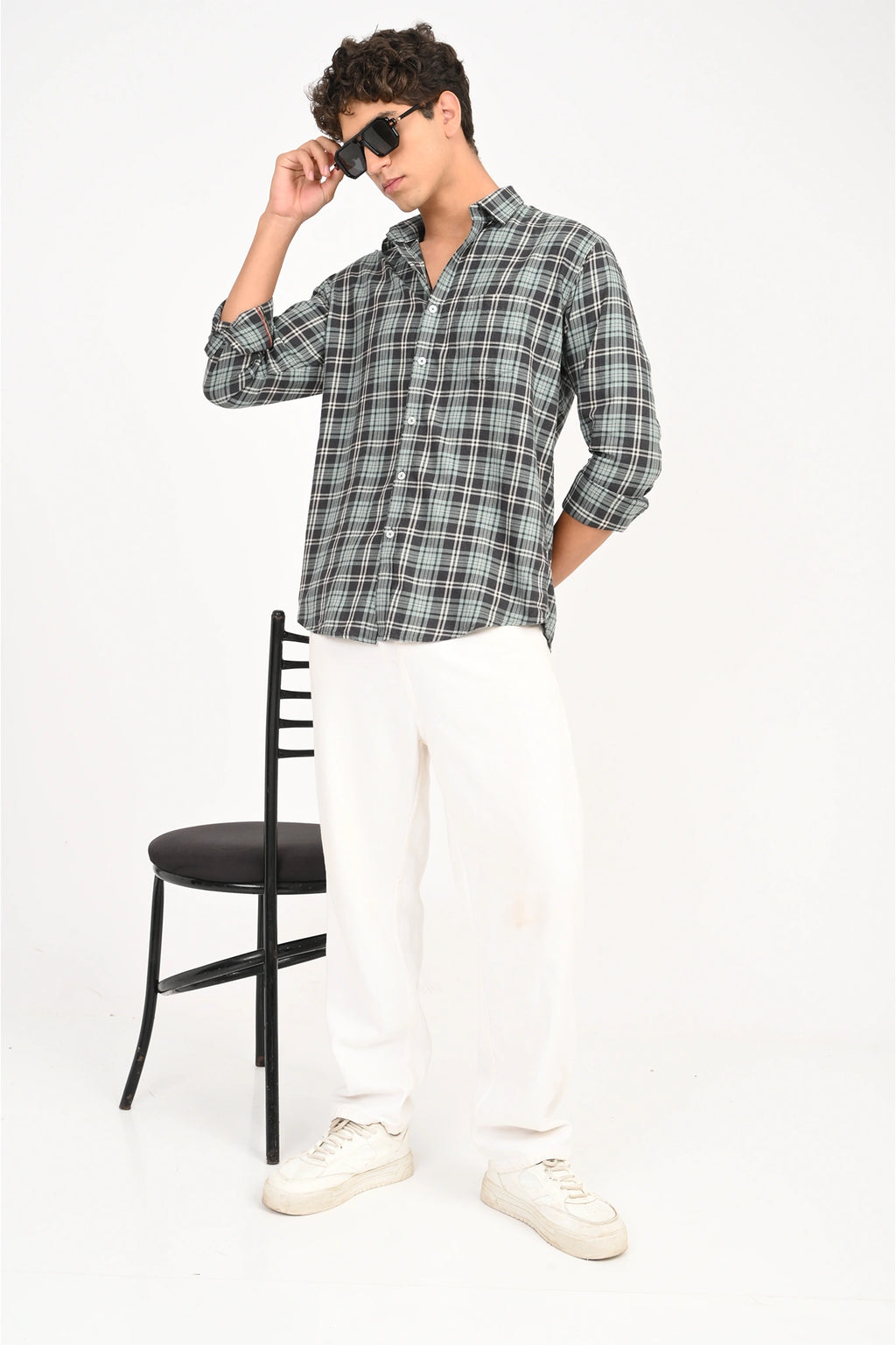 TEAL BLUE CHECKED SHIRT