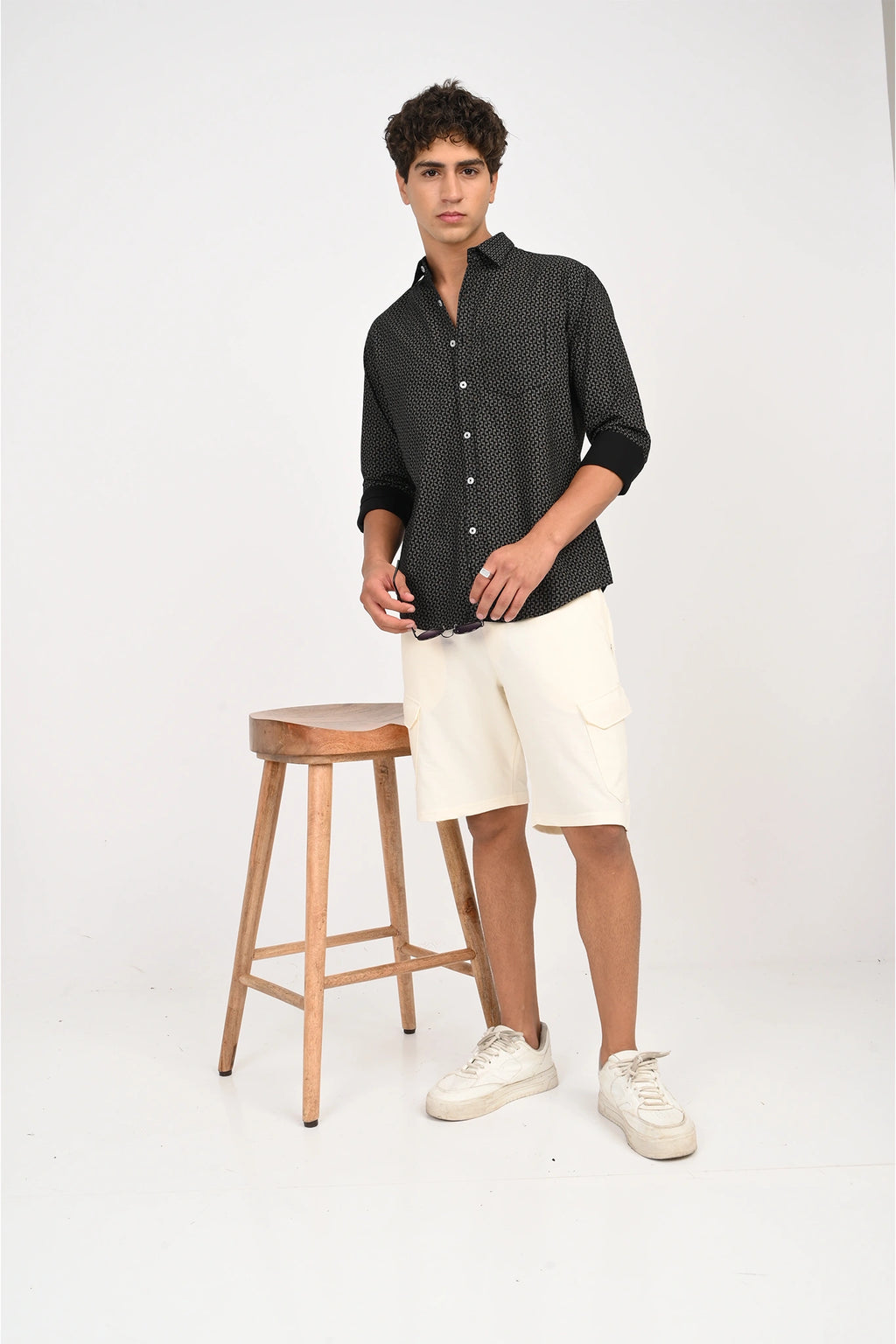 OXFORD COTTON ABSTRACT PRINTED SHIRT