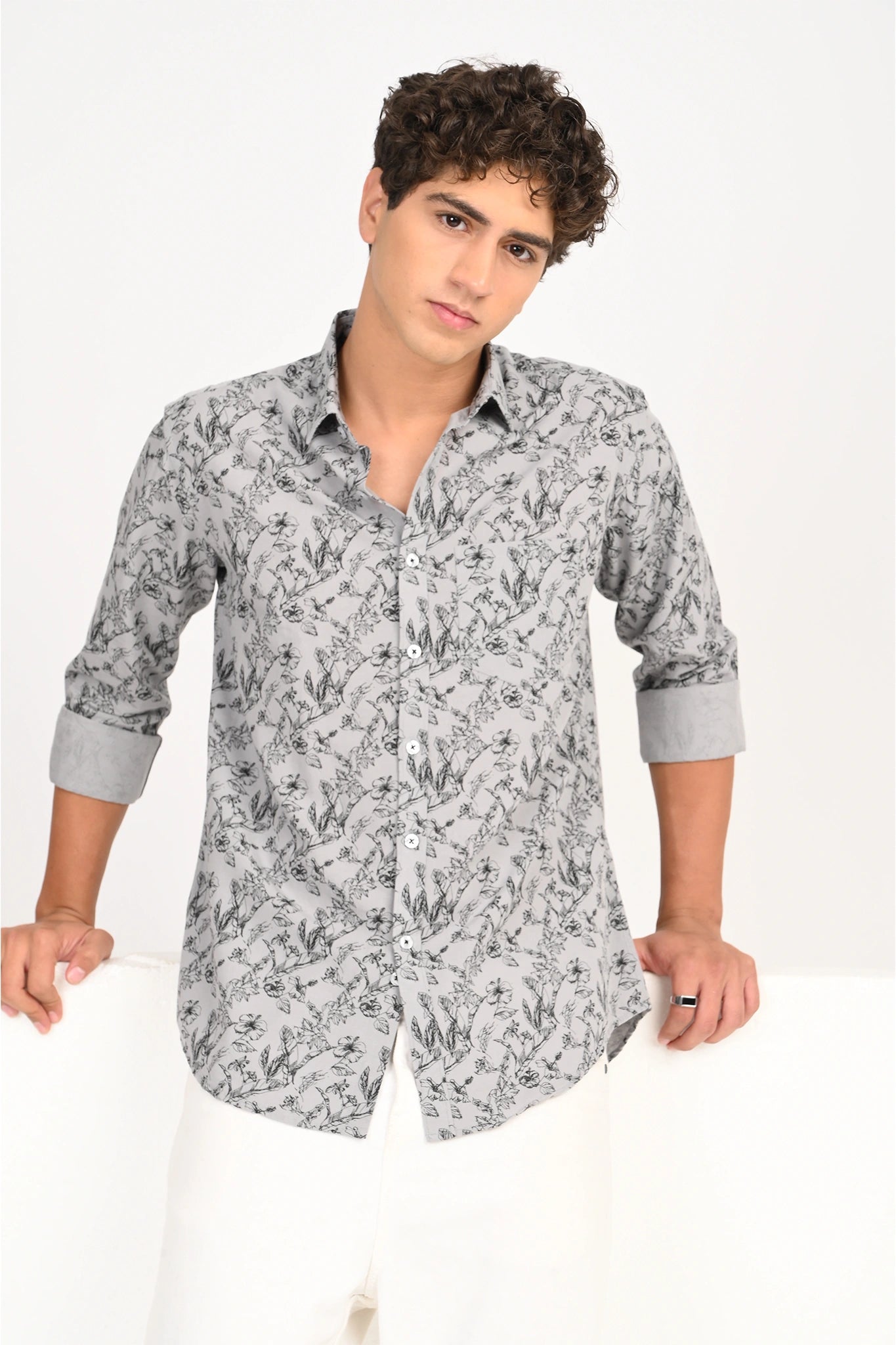 COTLIN FLORAL PRINTED SHIRT