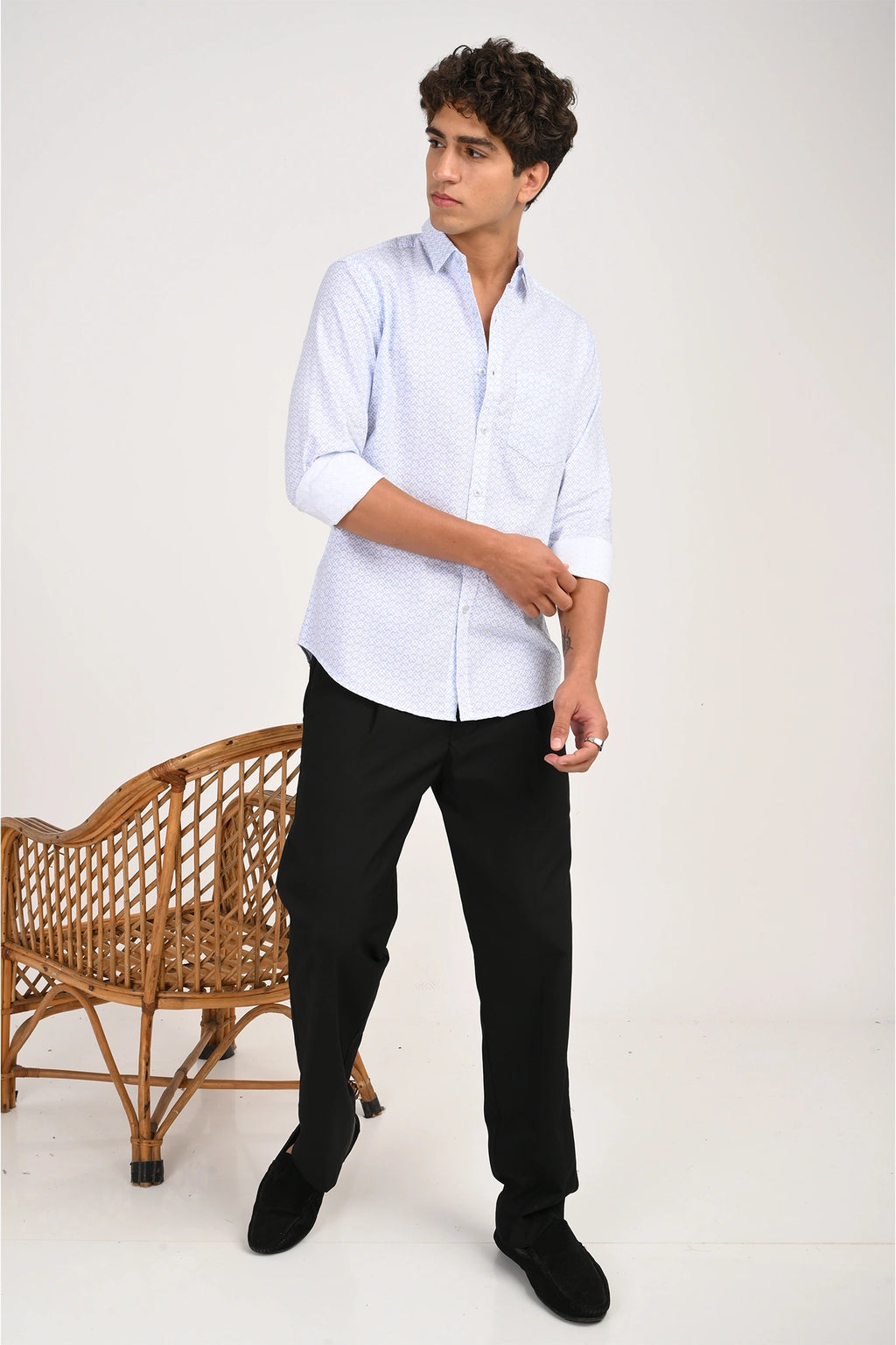 OXFORD BLUE PRINTED SHIRT