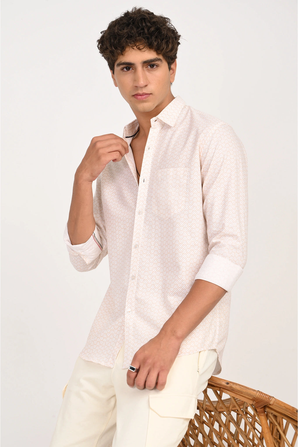 OXFORD WILD ROSE COLOR PRINTED SHIRT