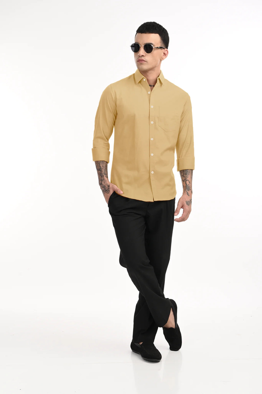 CAVELRY TWILL PESTEL YELLOW SOLID SHIRT