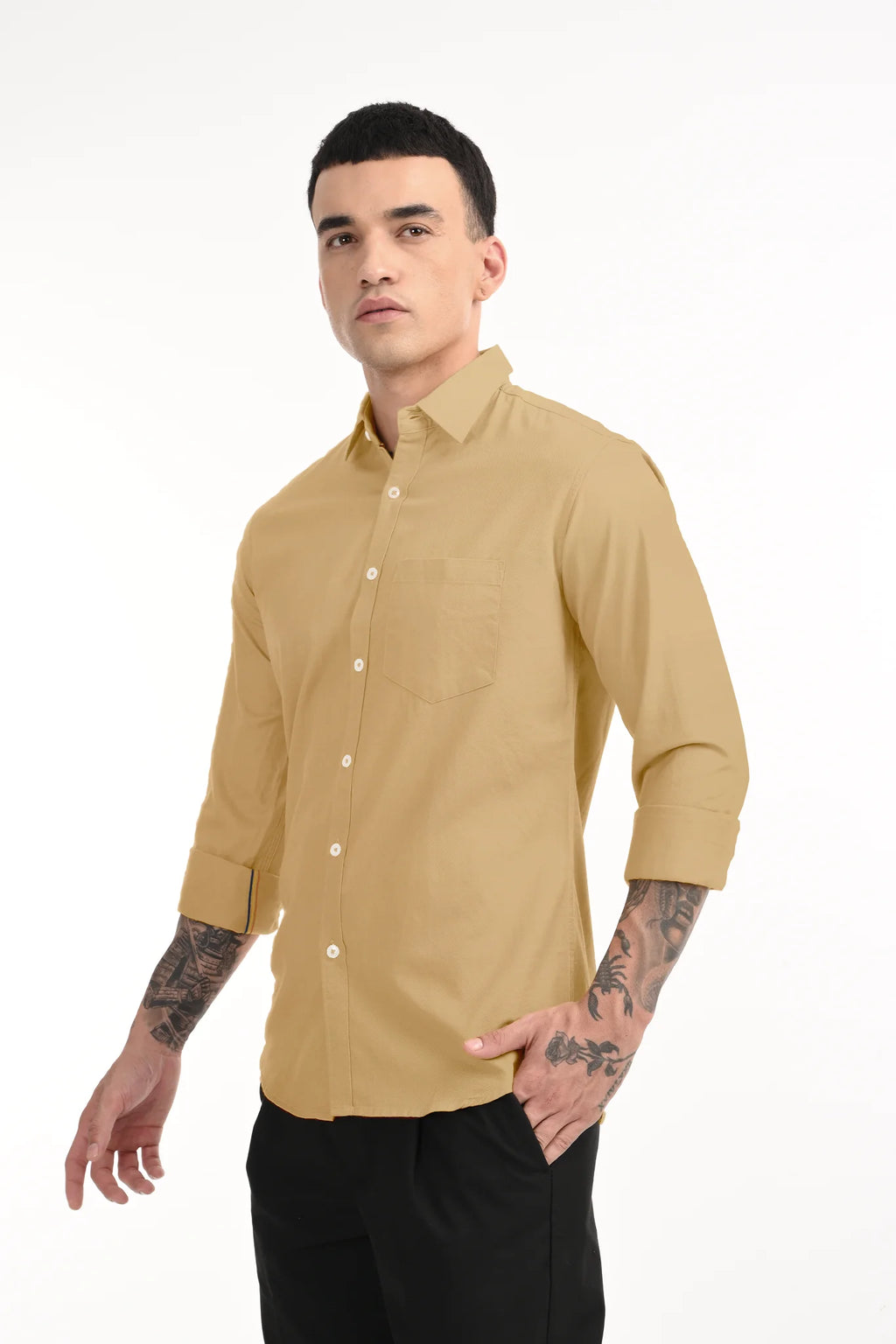 CAVELRY TWILL PESTEL YELLOW SOLID SHIRT