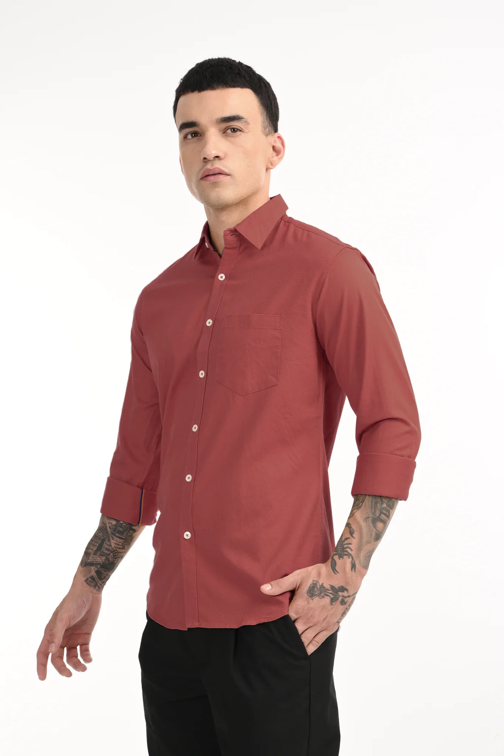 OXFORD DUSTY RED SOLID SHIRT