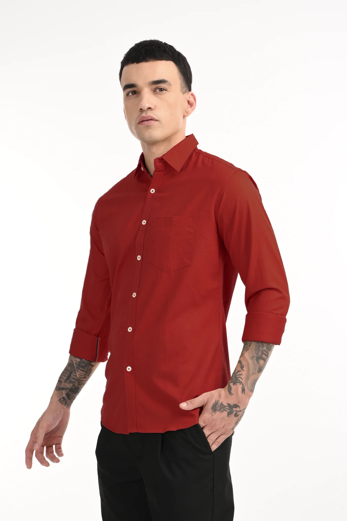 OXFORD RED	SOLID SHIRT