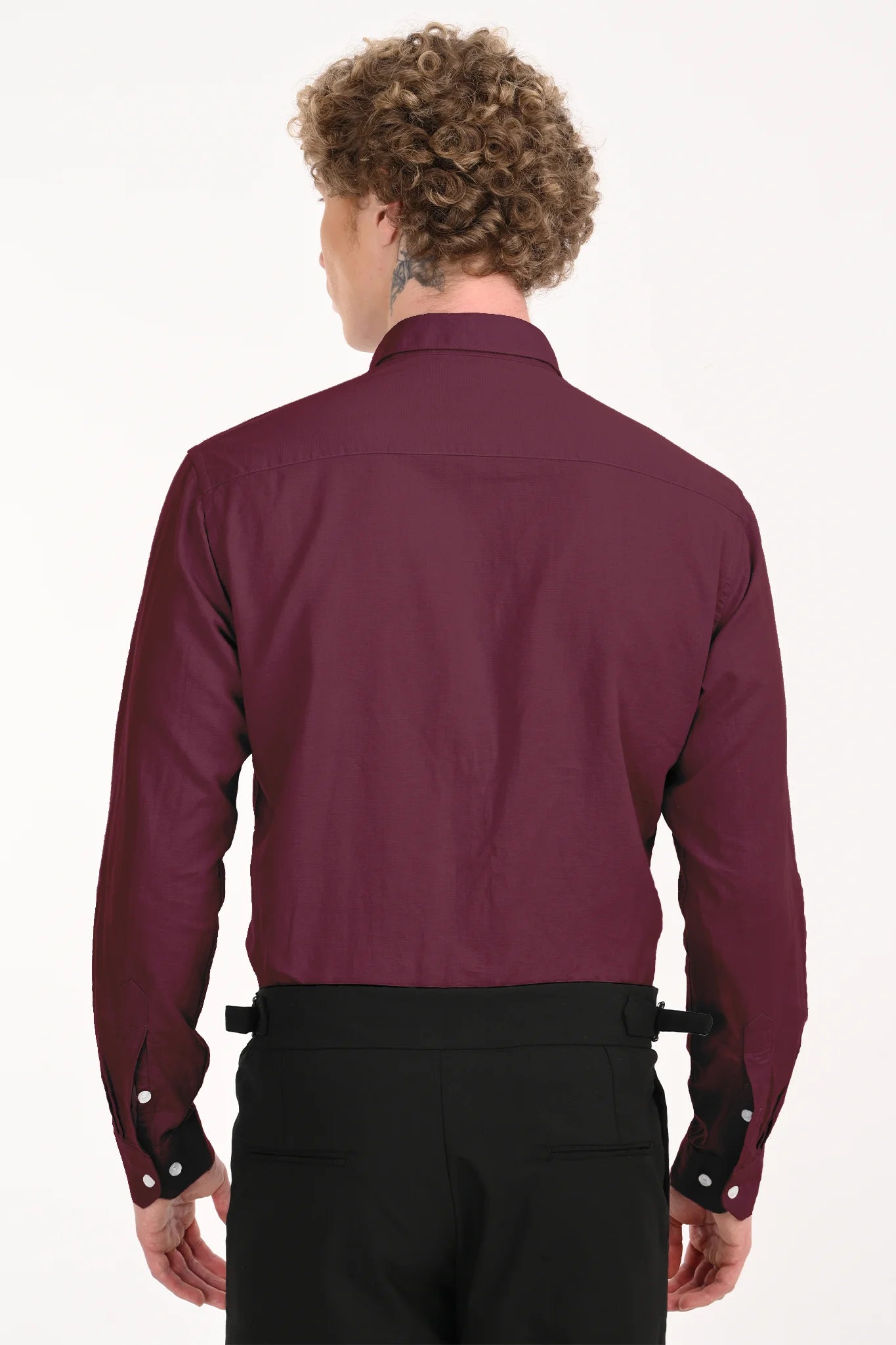 COTTON LINEN MAROON SOLID SHIRT