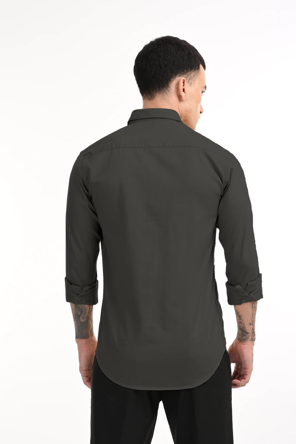 CAVELRY TWILL DEEP GREEN SOLID SHIRT