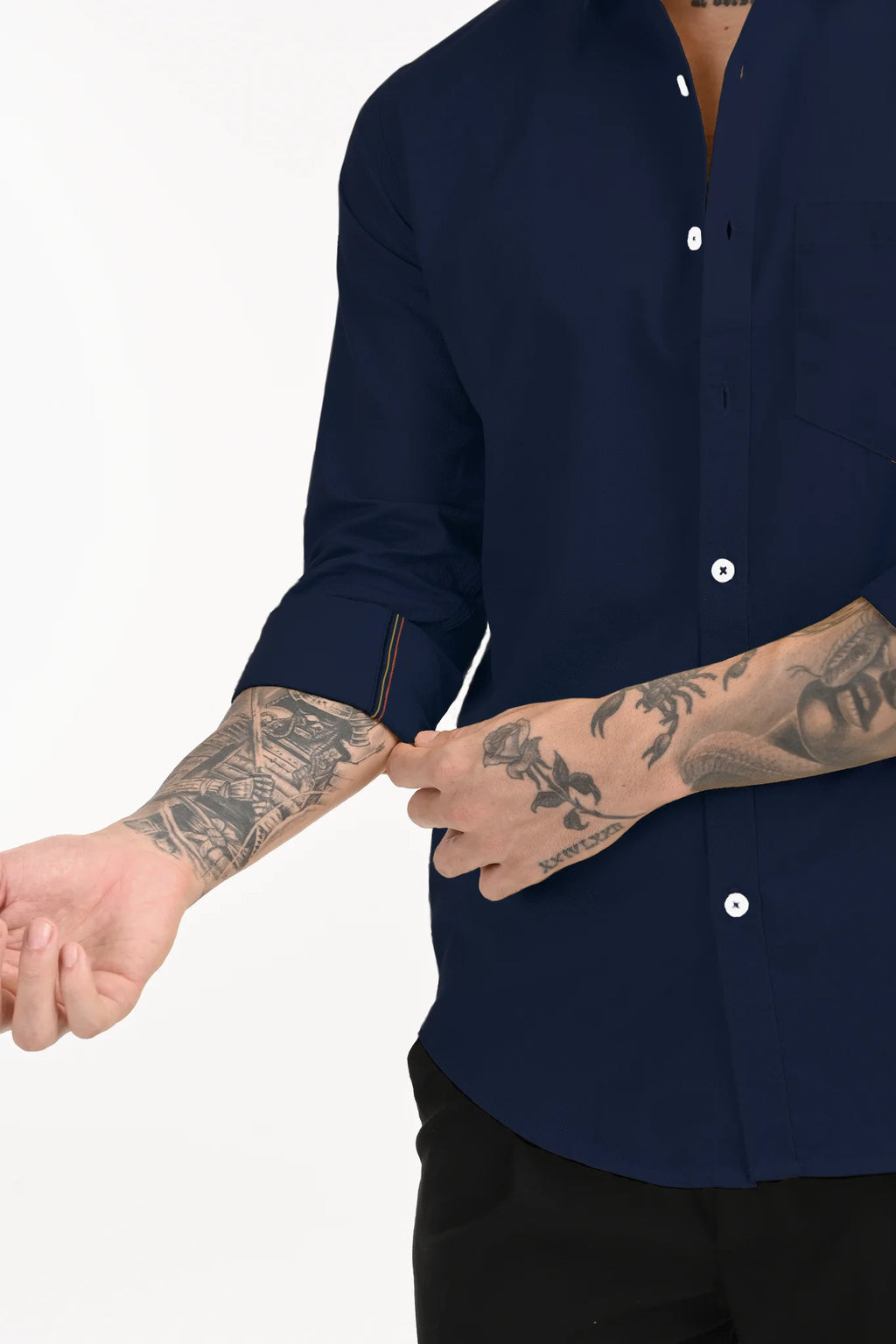 CAVELRY TWILL DARK BLUE SOLID SHIRT