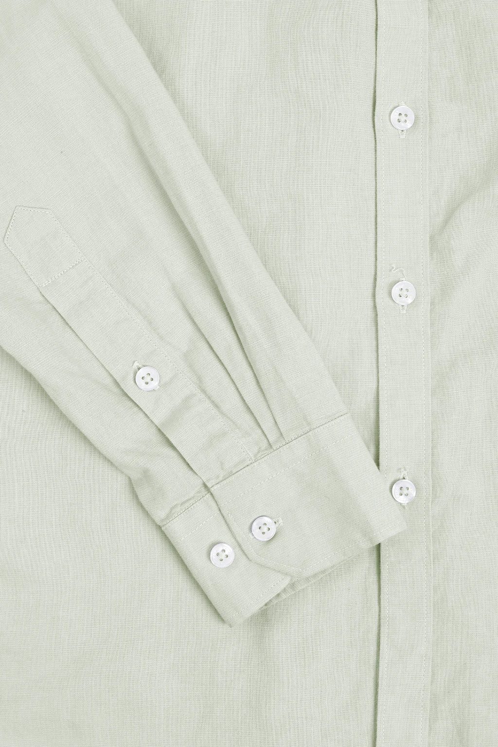 COTTON LINEN PISTA GREEN SOLID SHIRT