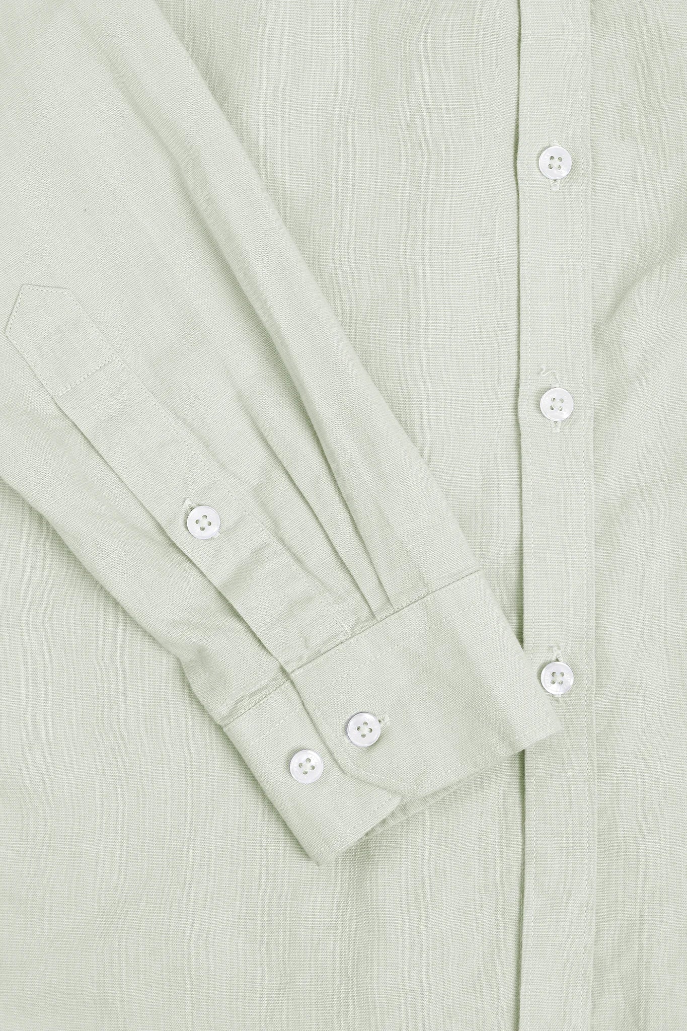 COTTON LINEN PISTA GREEN SOLID SHIRT