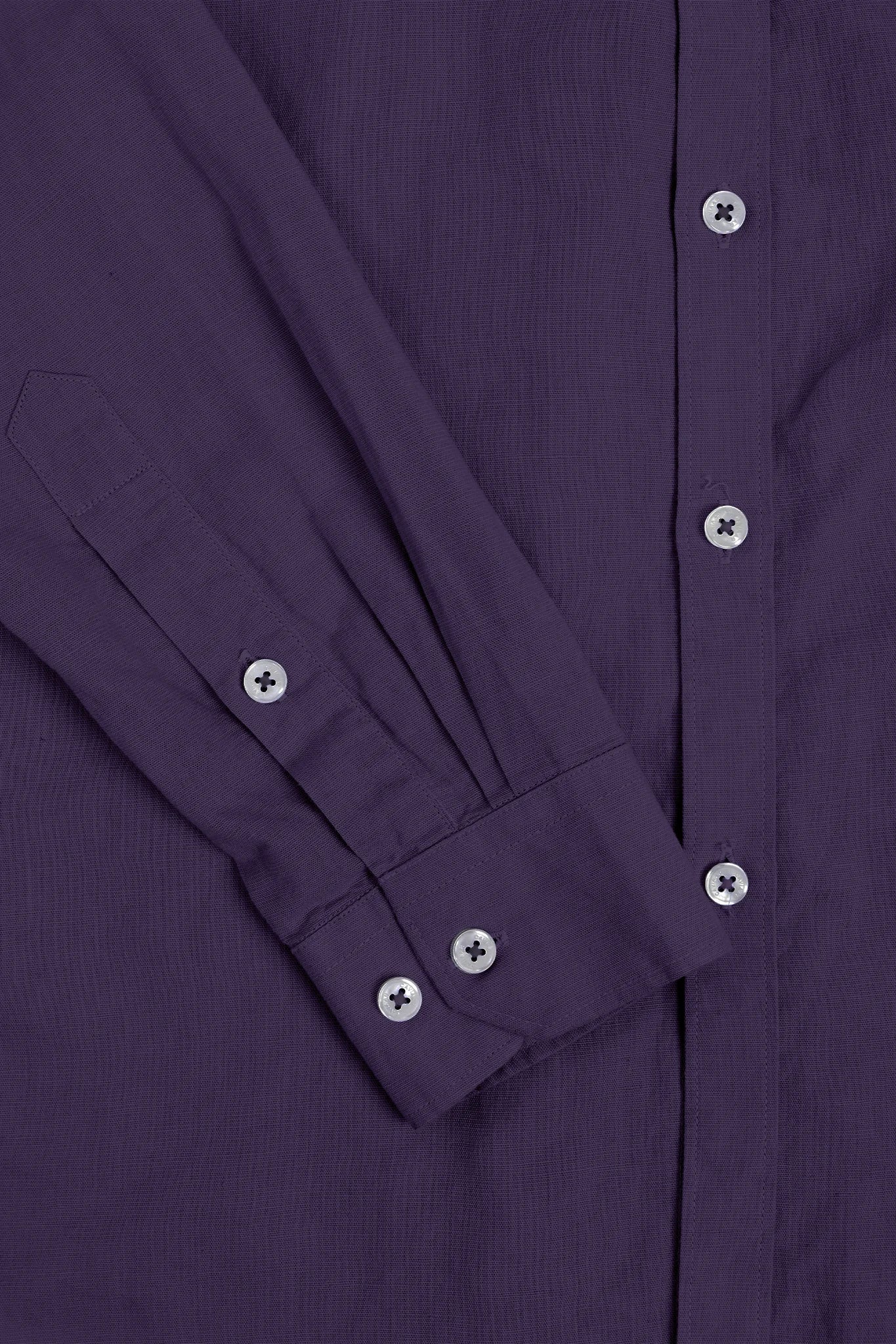 COTTON LINEN PURPLE SOLID SHIRT