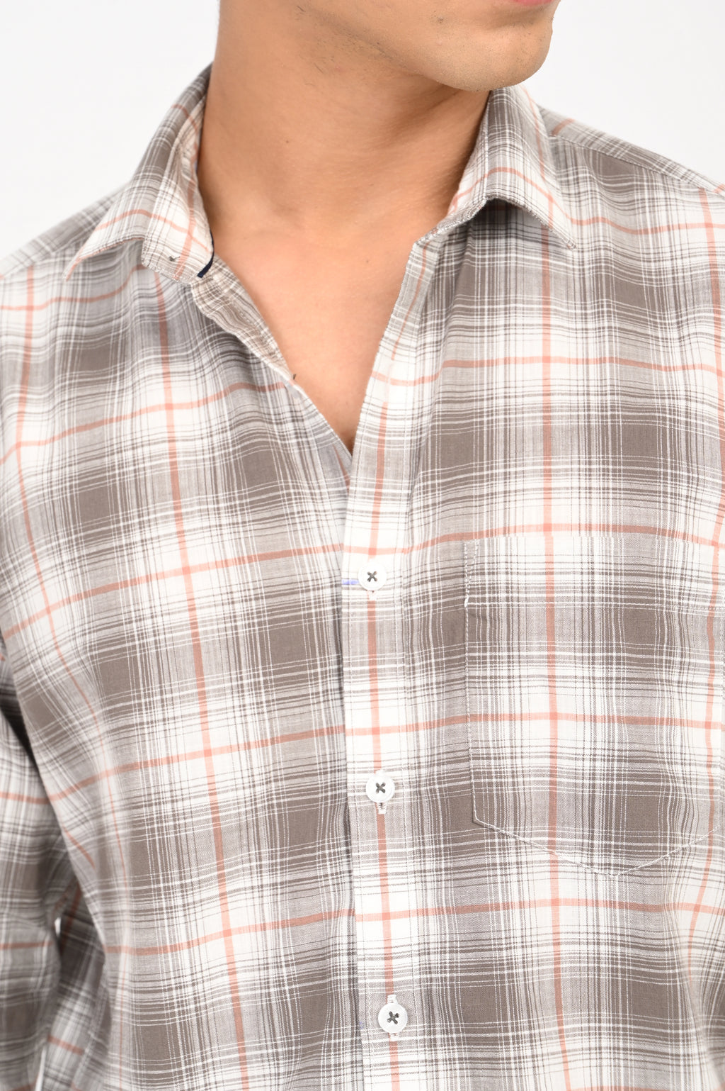 BROWN COLOR CHECKED SHIRT