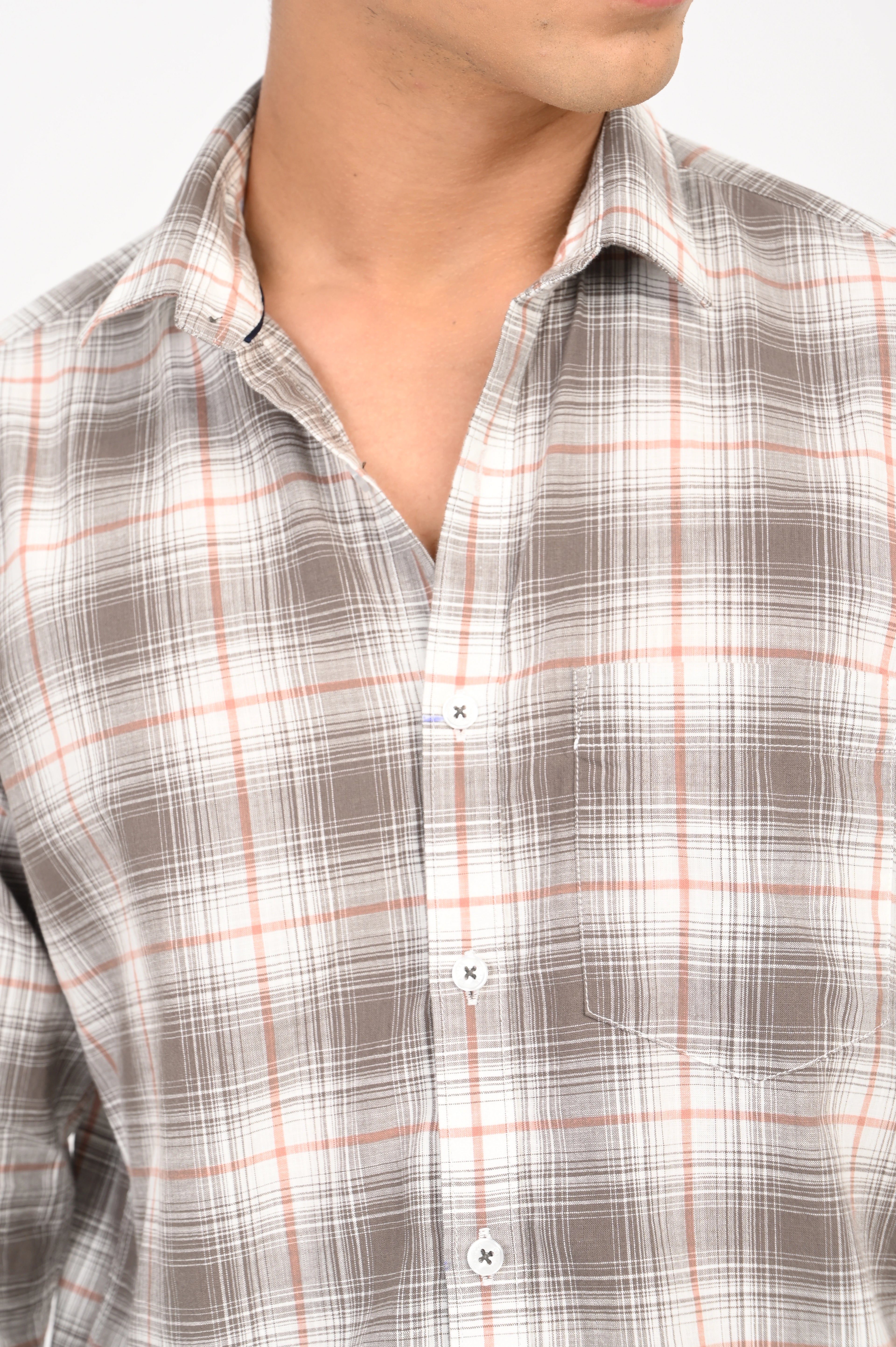 BROWN COLOR CHECKED SHIRT