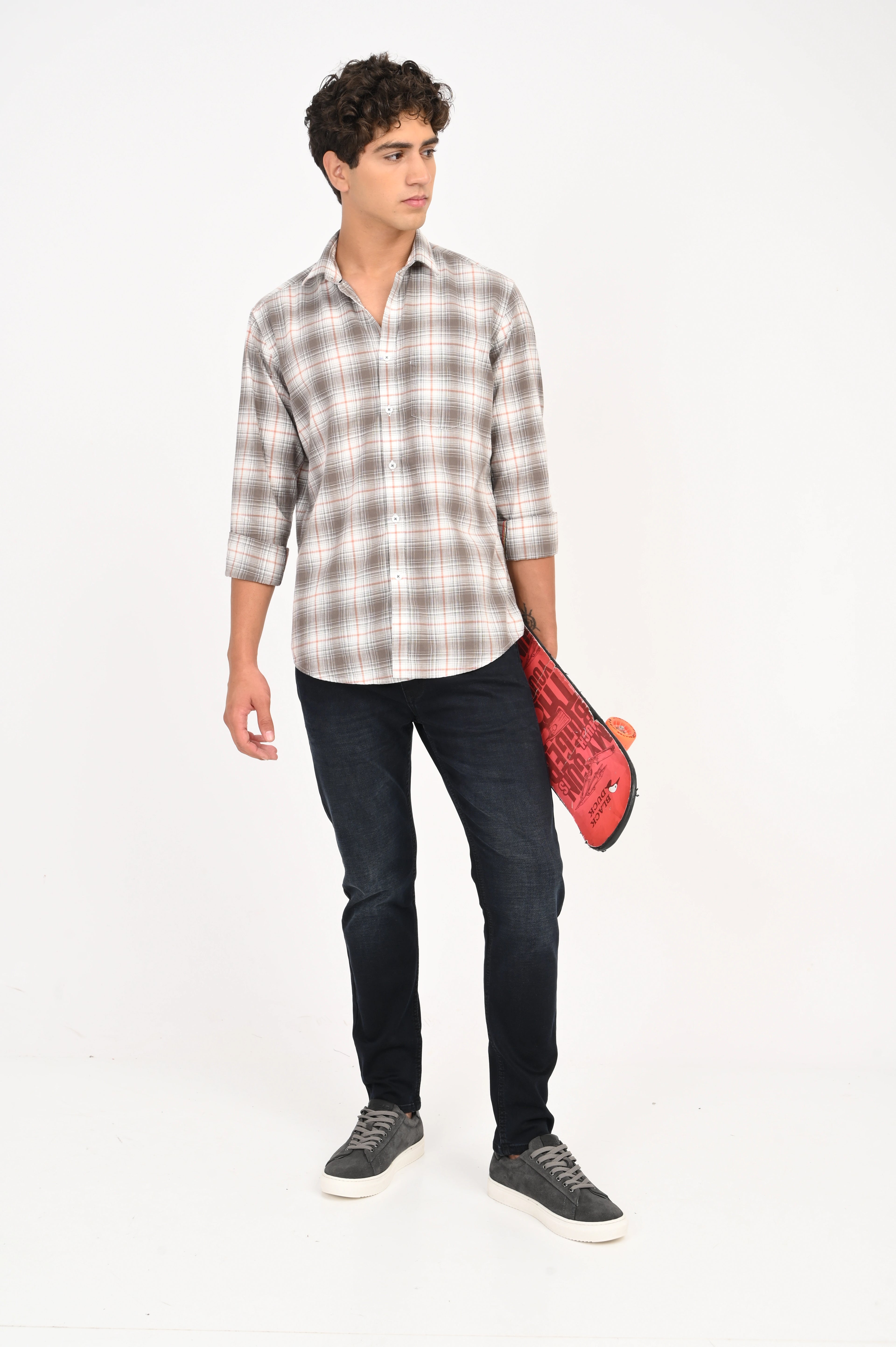 BROWN COLOR CHECKED SHIRT