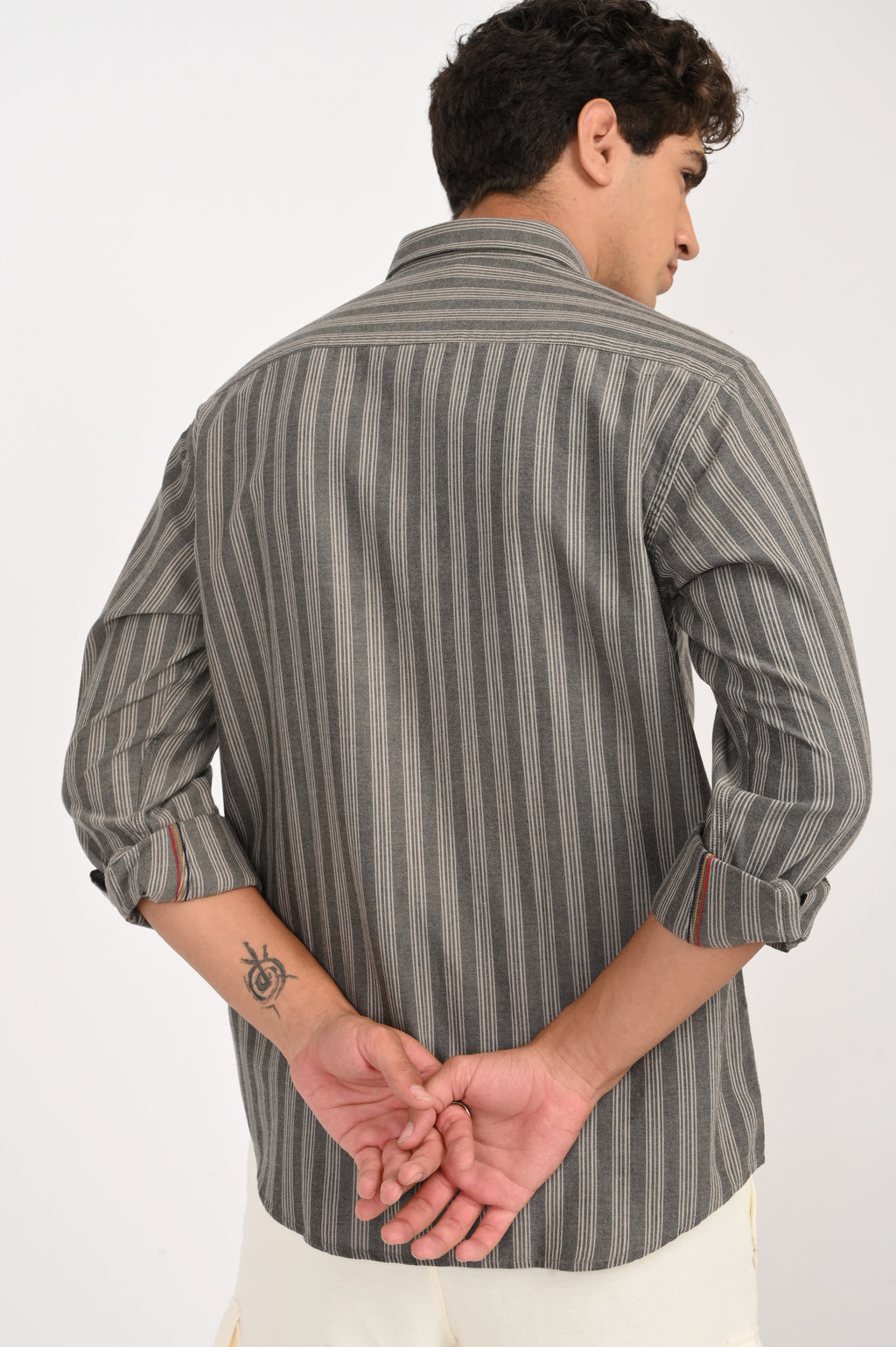 OXFORD DARK GREY COLOR STRIPES SHIRT