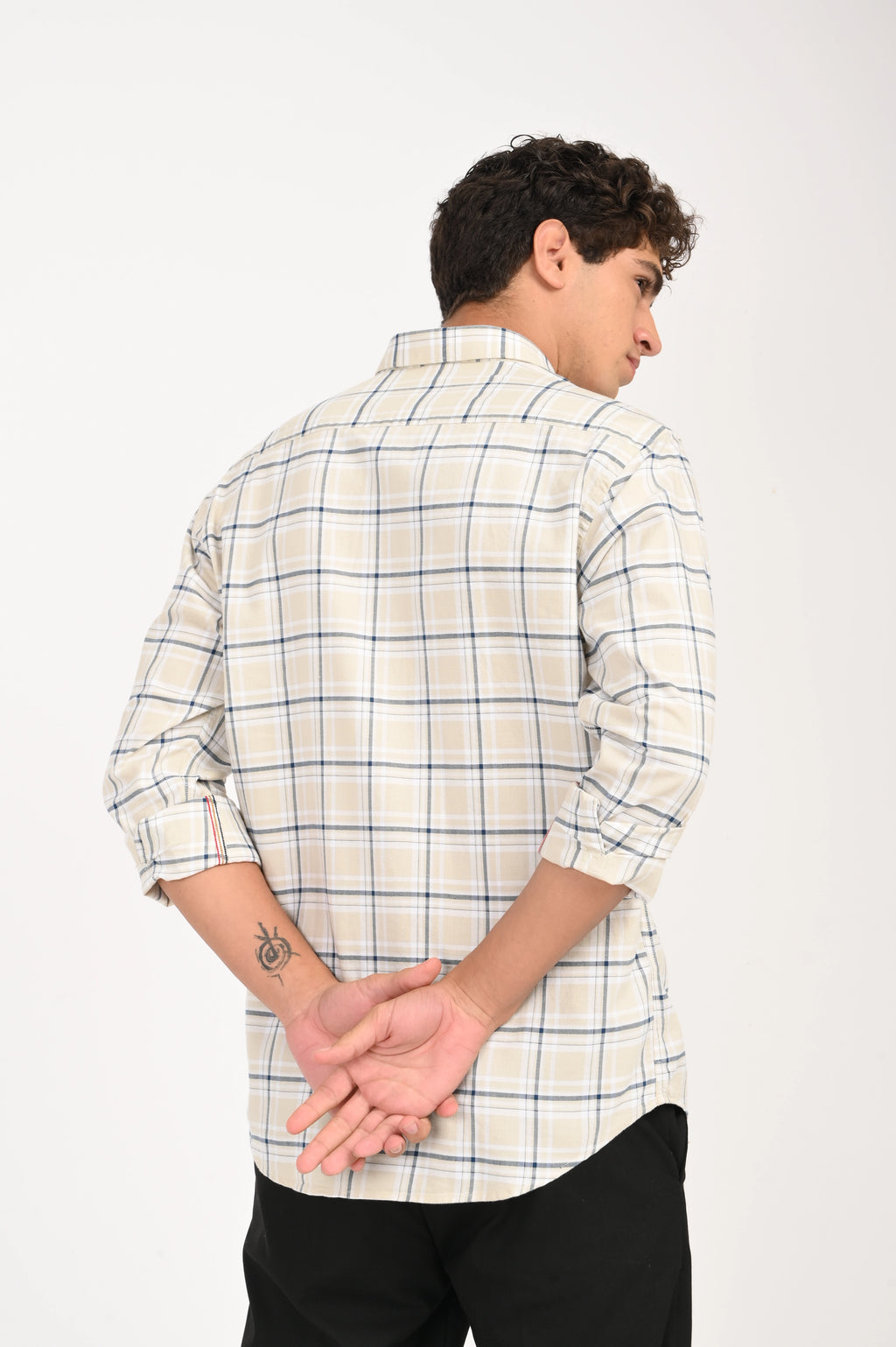 OXFORD CREAM CHECKED SHIRT