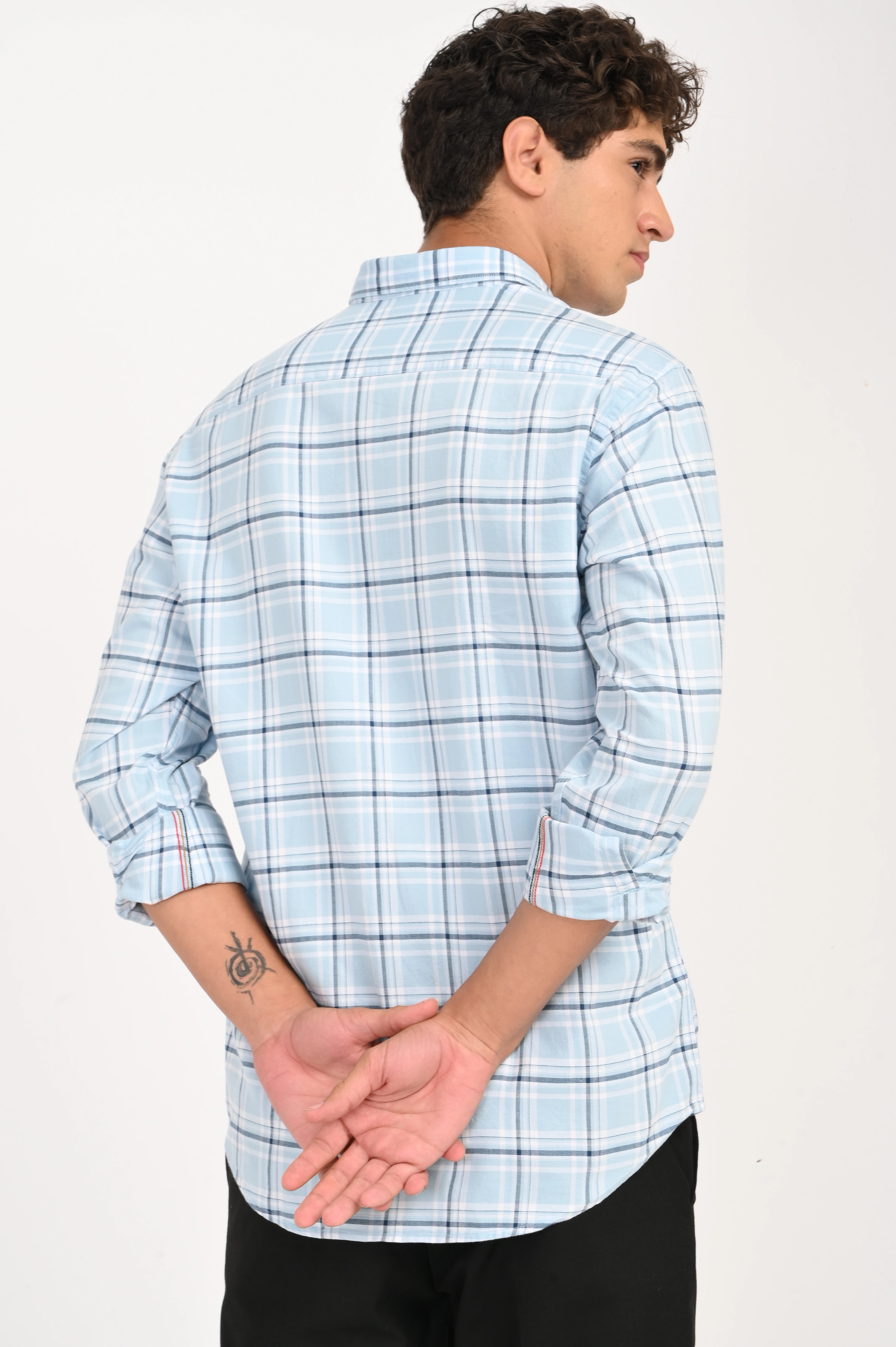 OXFORD SKY BLUE CHECKED SHIRT