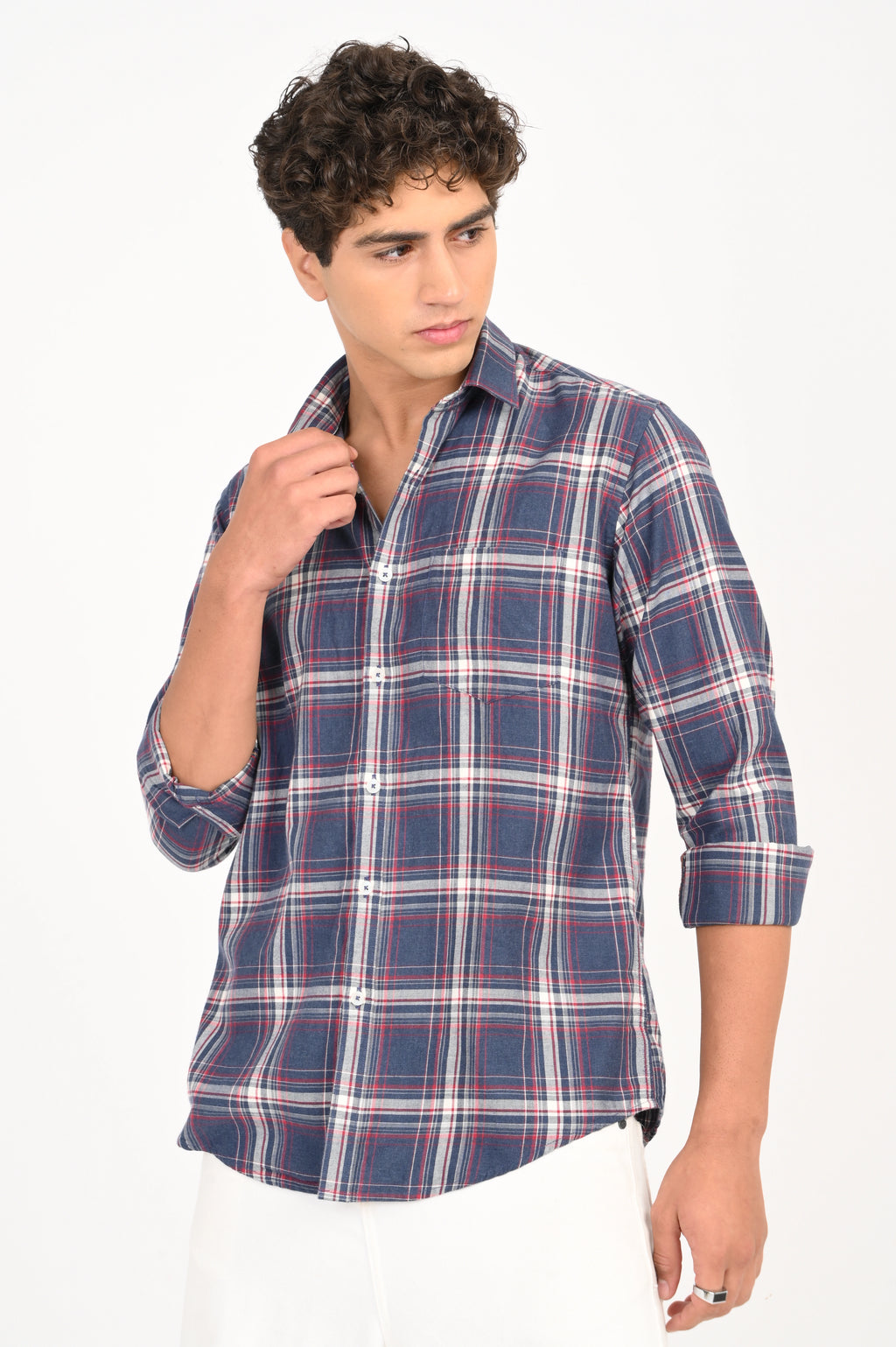 BRITISH BLUE COLOR CHECKED SHIRT