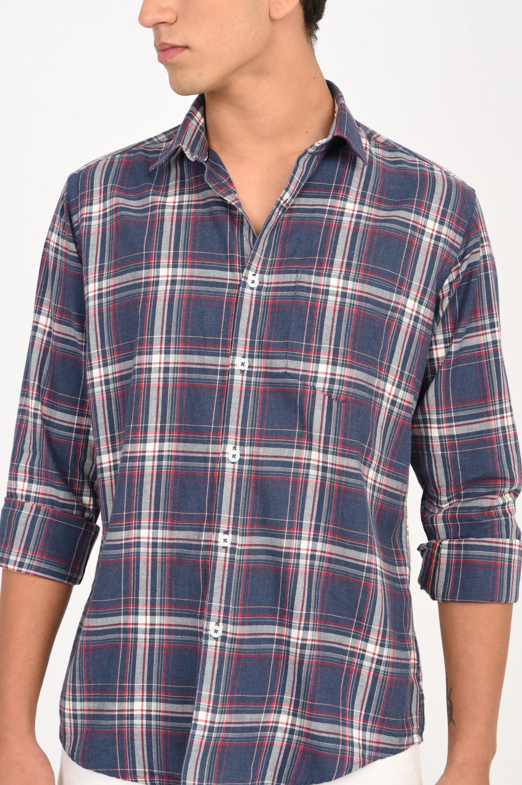 BRITISH BLUE COLOR CHECKED SHIRT