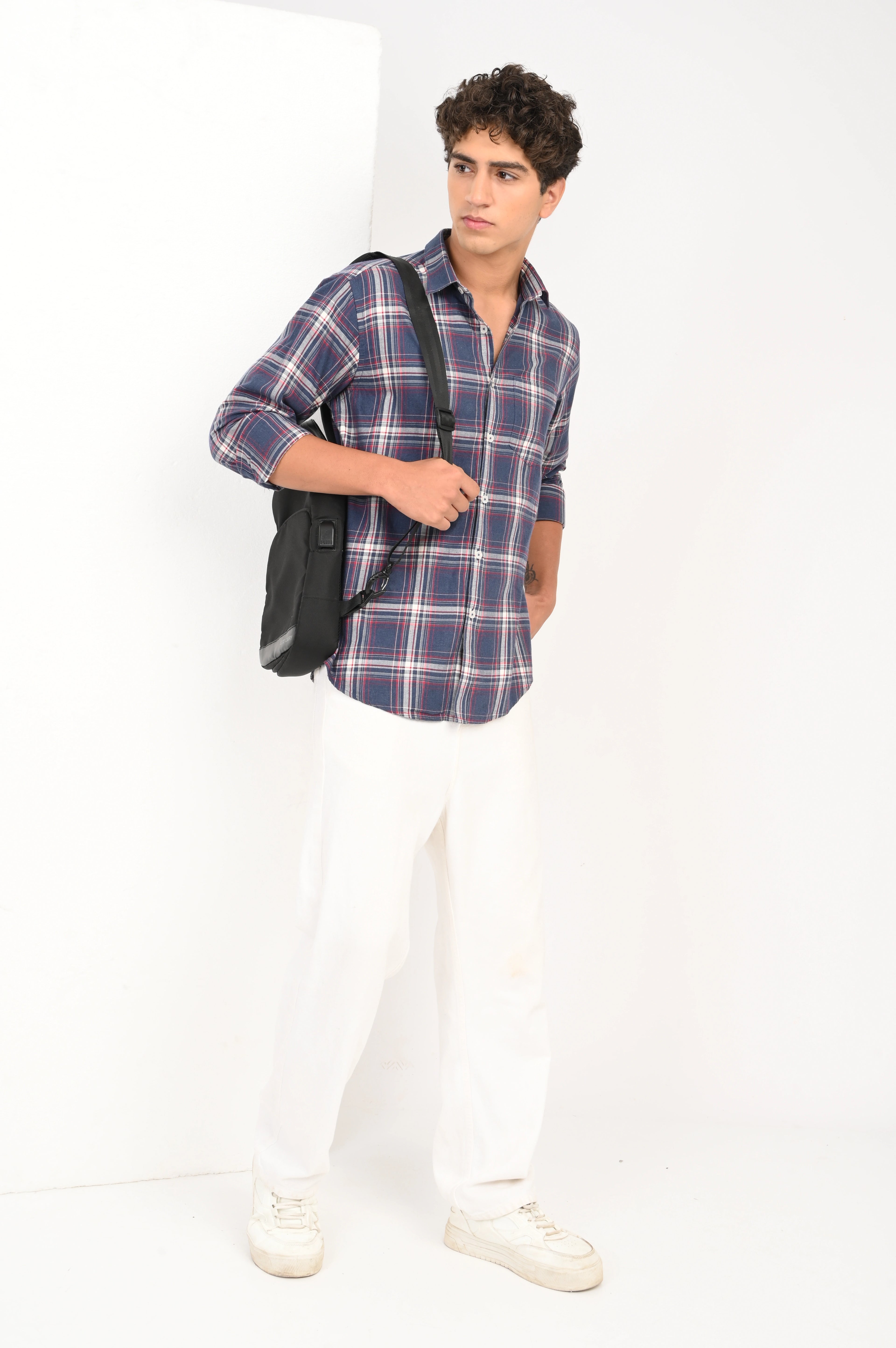 BRITISH BLUE COLOR CHECKED SHIRT